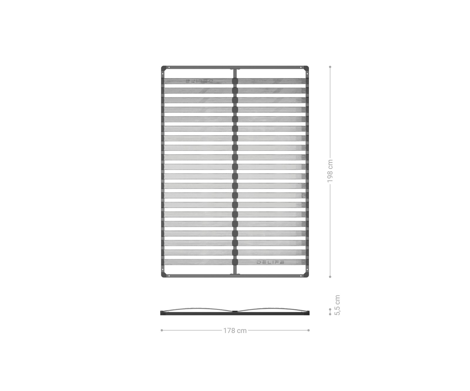 Sommier-à-lattes pour cadre de lit rembourré design 180 cm 1