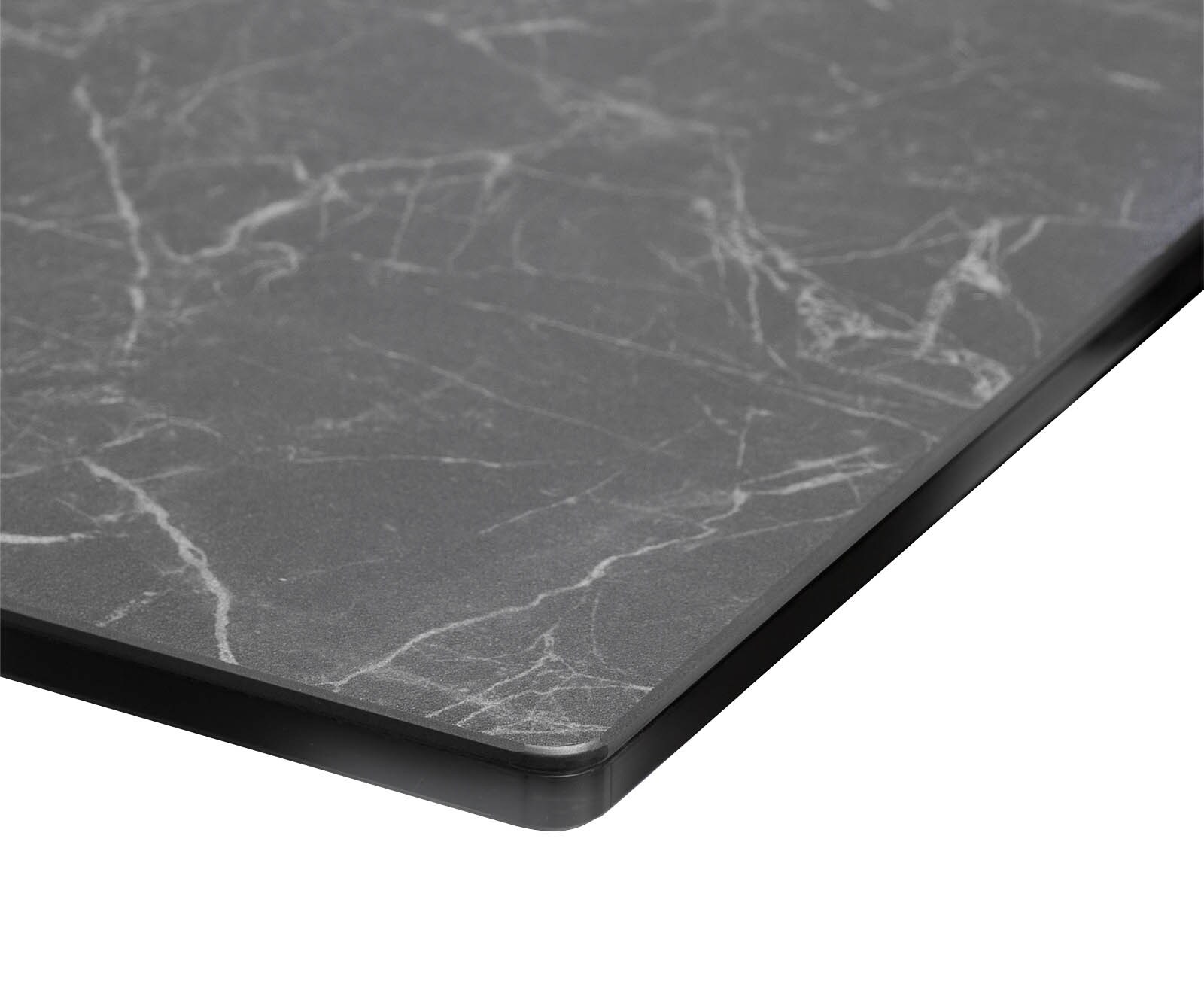 Table-à-manger Edge 300x100 céramique Laminam® nero greco gris métal oblique noir 4
