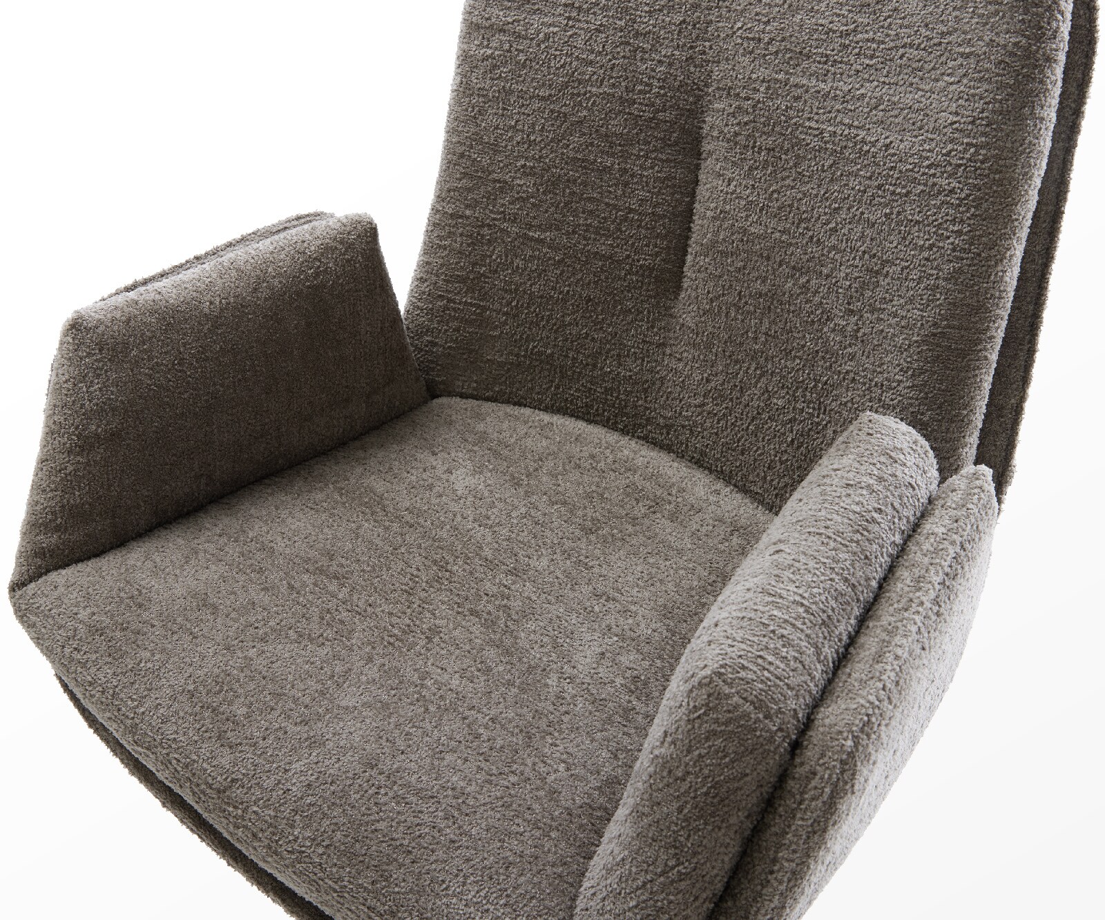 Chaise-de-bar Clea-Flex Bouclé doux Boue Pied pivotant réglable en hauteur blanc Blanc 3