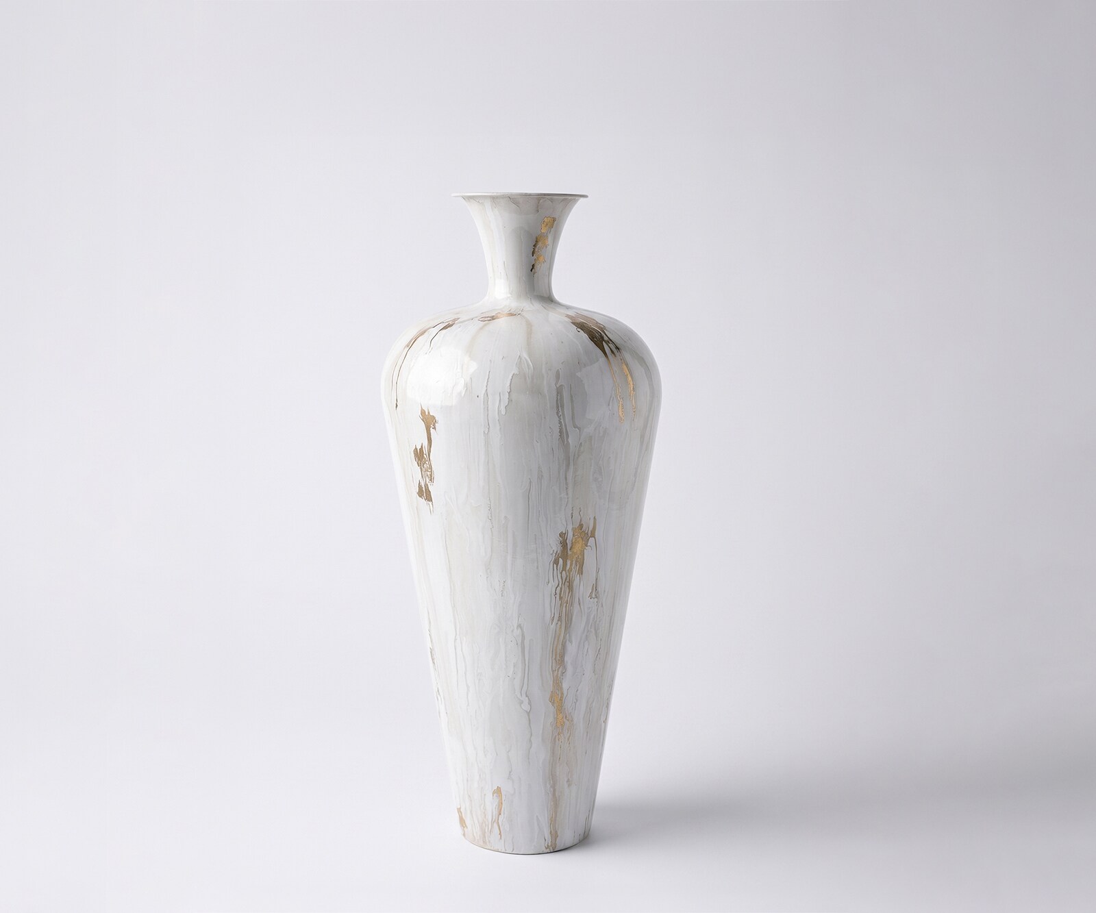 Vase Marvella l27 x P27 x H64 cm Métal Kintsugi Fait main