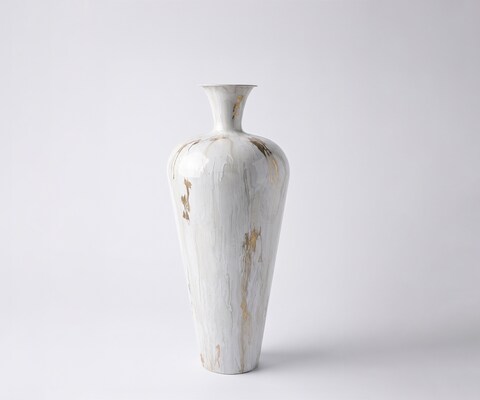 Vase Marvella l27 x P27 x H64 cm Métal Kintsugi Fait main