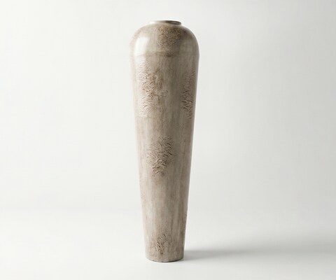Vase Tavera l29 x P29 x H95 cm Métal Ivory Terra Fait main