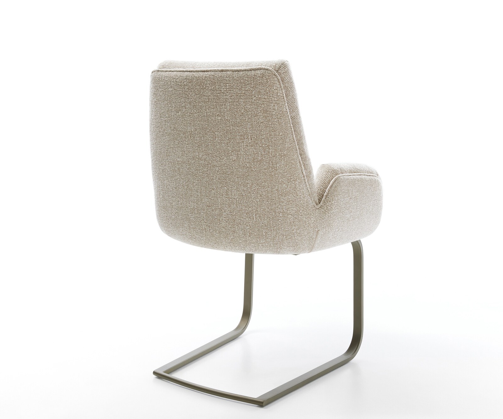 Cantilever Clea-Flex tissu tissé doux beige pied cantilever plat aspect titane 4