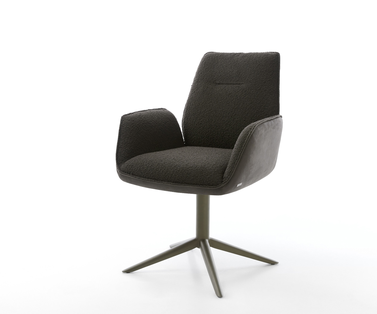 Chaise-pivotante Zoa-Flex tissu mixte noir pied de chaise 4 branches aspect titane pivotement sur 360° fonction bascule ressorts ensachés 1