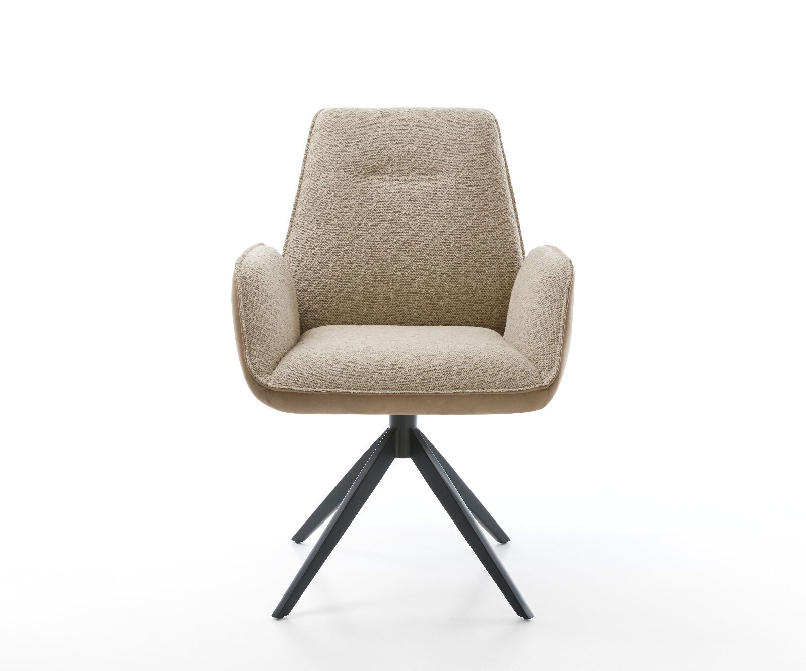 Chaise-pivotante Zoa-Flex tissu mixte couleur boue pied croisé large noir pivotement sur 360° fonction bascule ressorts ensachés 1