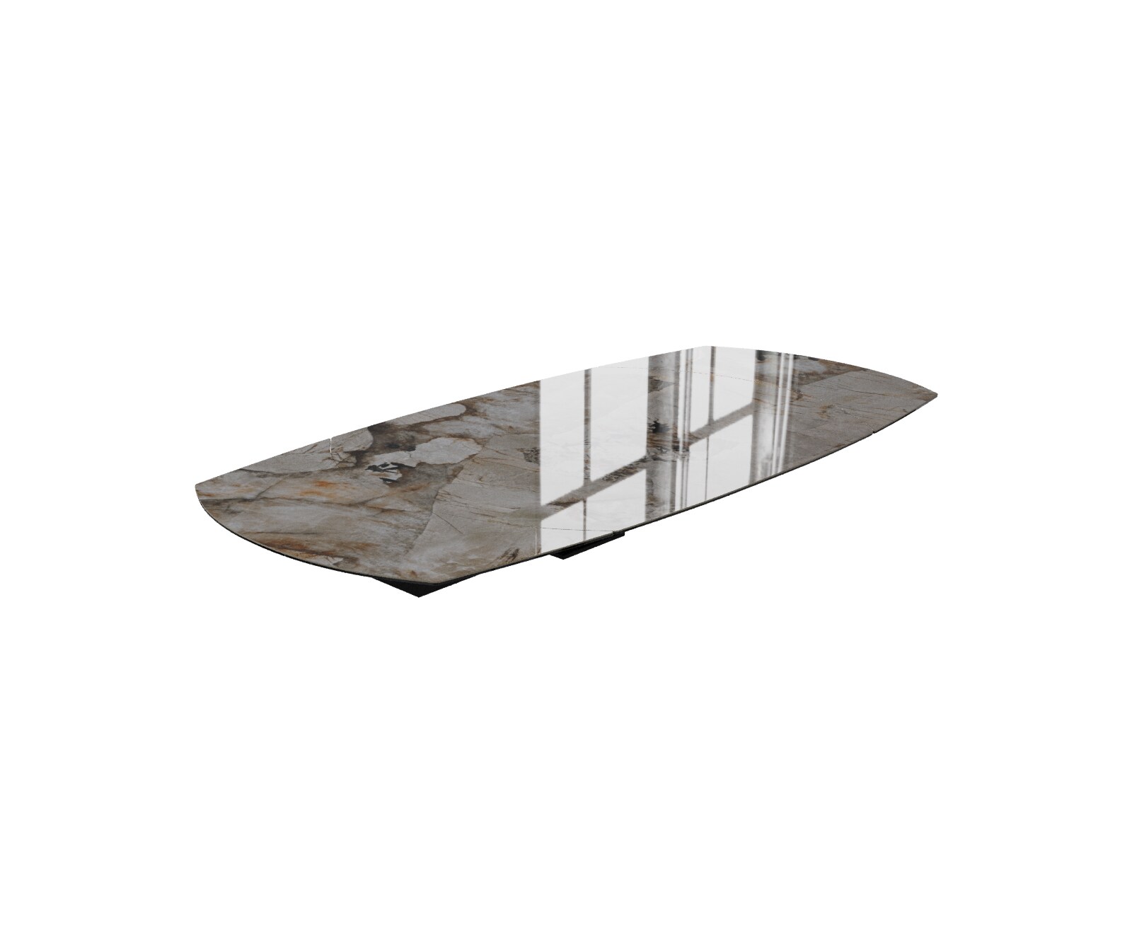 Plateau de table à manger Edge bateau 130-200x100 cm céramique Patagonia polie extensible 1