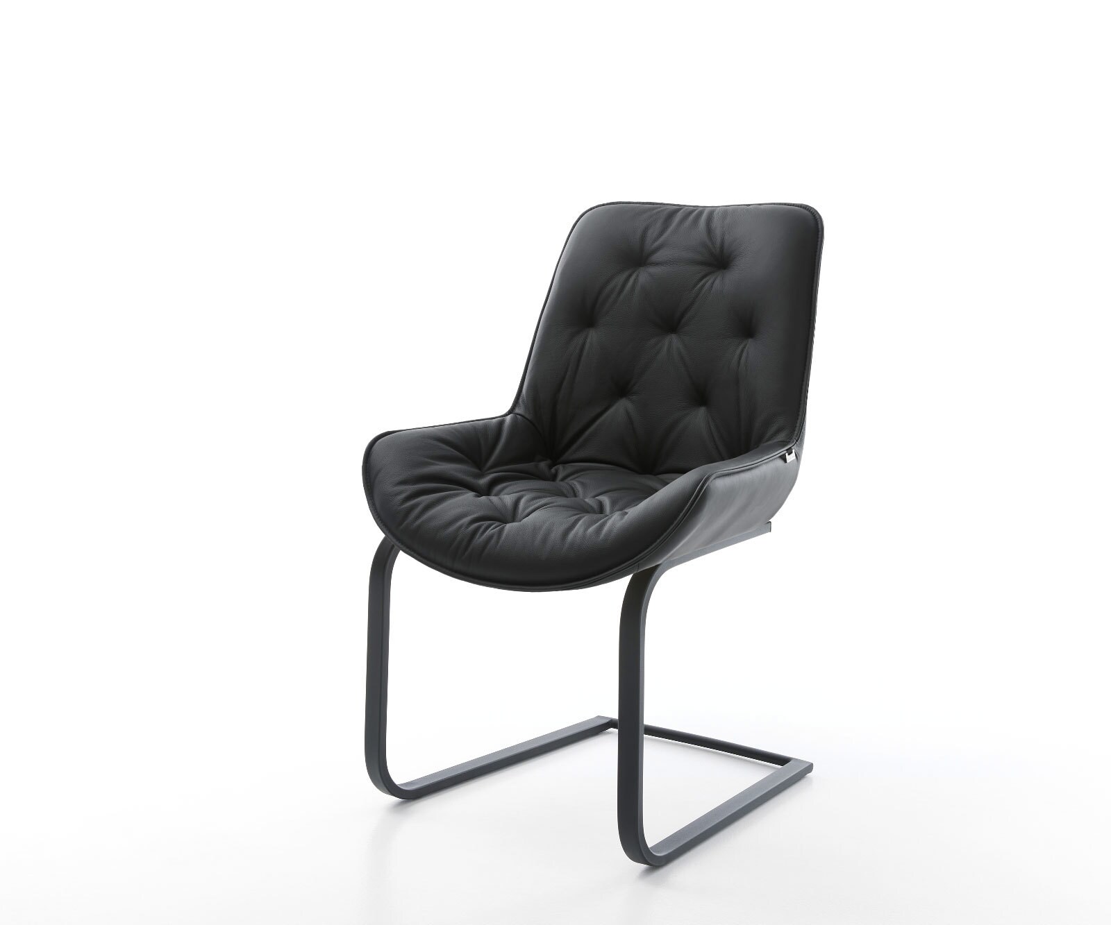 Cantilever Taimi-Flex cuir de vache noir pied cantilever plat noir