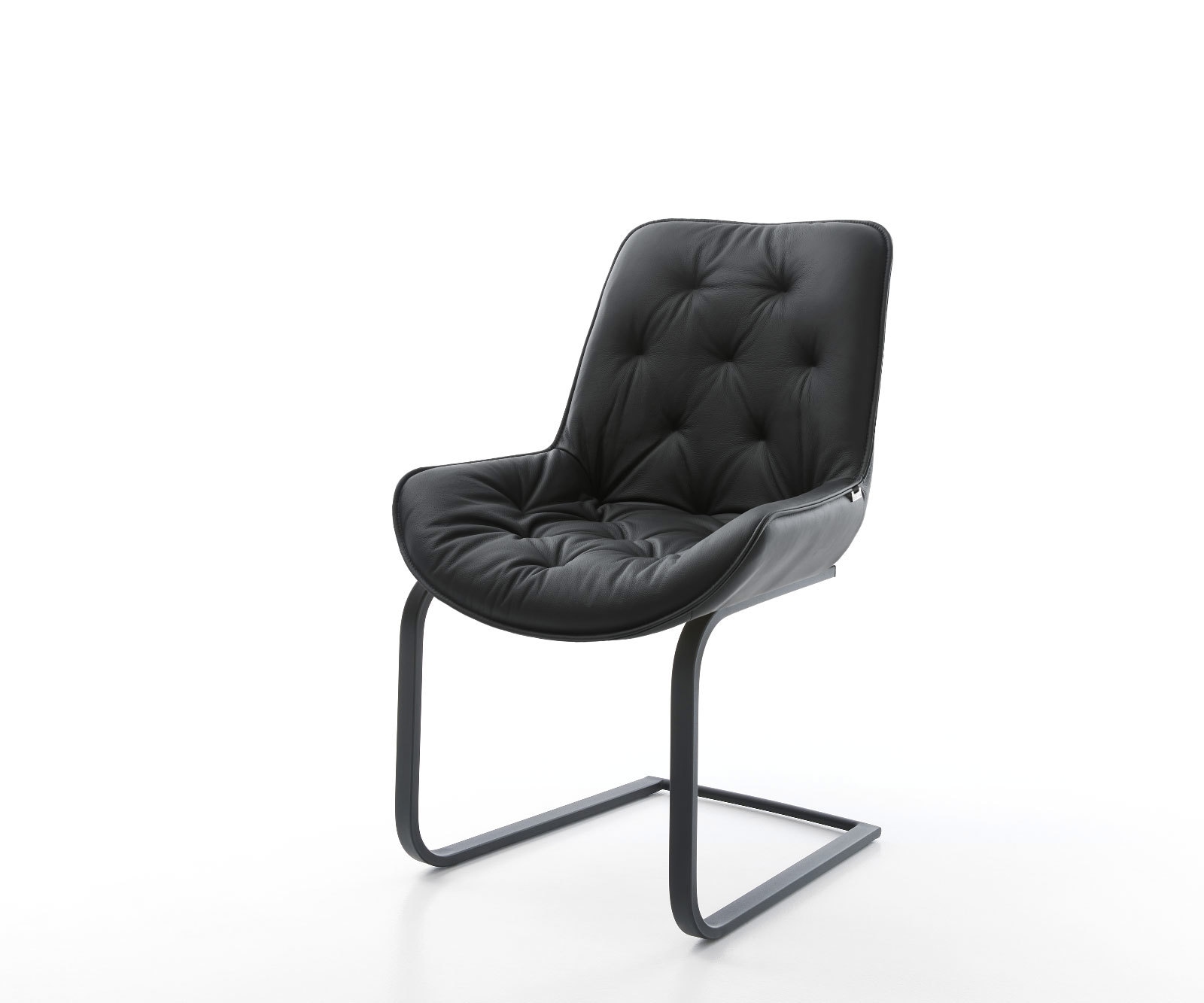 Cantilever Taimi-Flex cuir de vache noir pied cantilever plat noir Cantilever Taimi-Flex cuir de vache noir pied cantilever plat noir