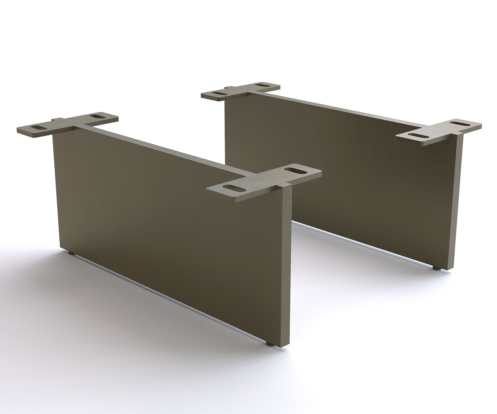Pied effet suspendu finition effet titane 15 cm pour meubles de rangement d’une profondeur de 40 cm (lot de 2)
