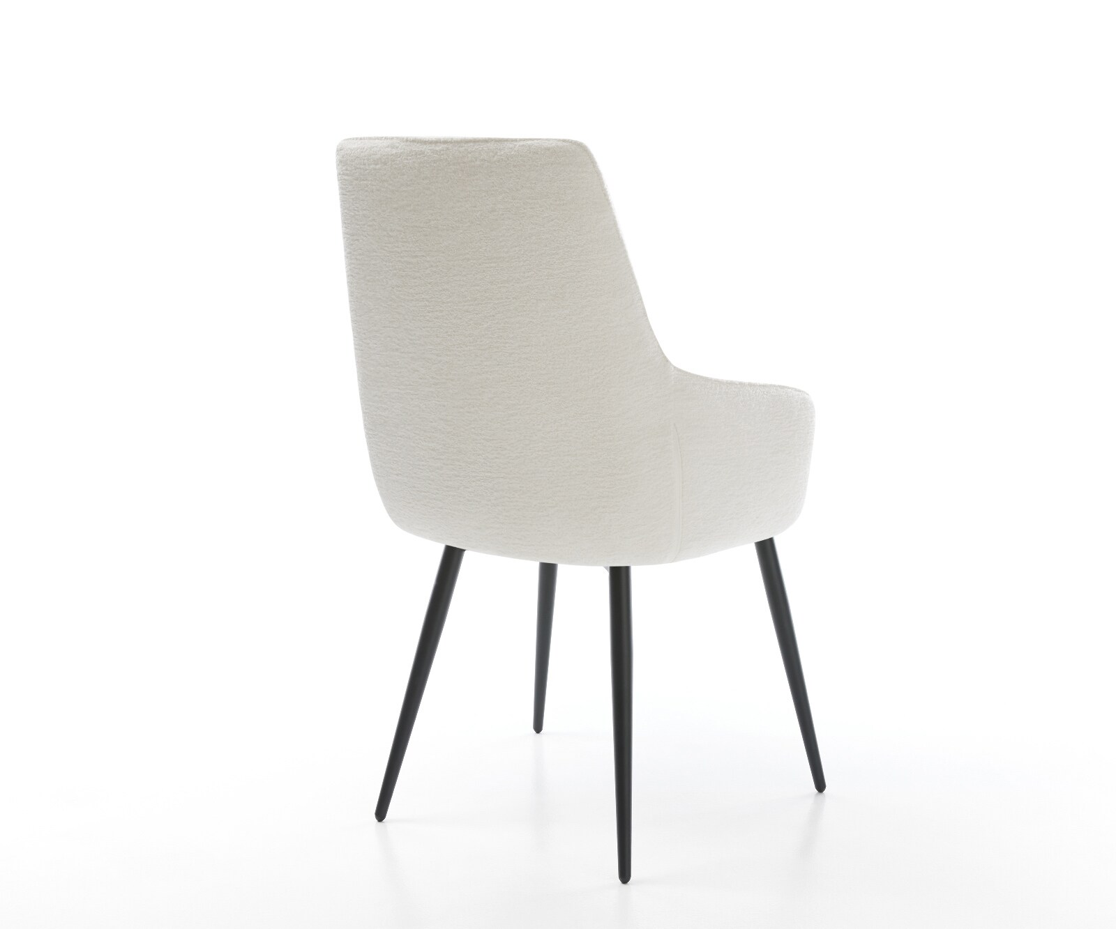 Chaise-de-salle-à-manger Zelia-Flex avec accoudoirs bouclé doux beige 4 pieds coniques noir resorts ensachés 5