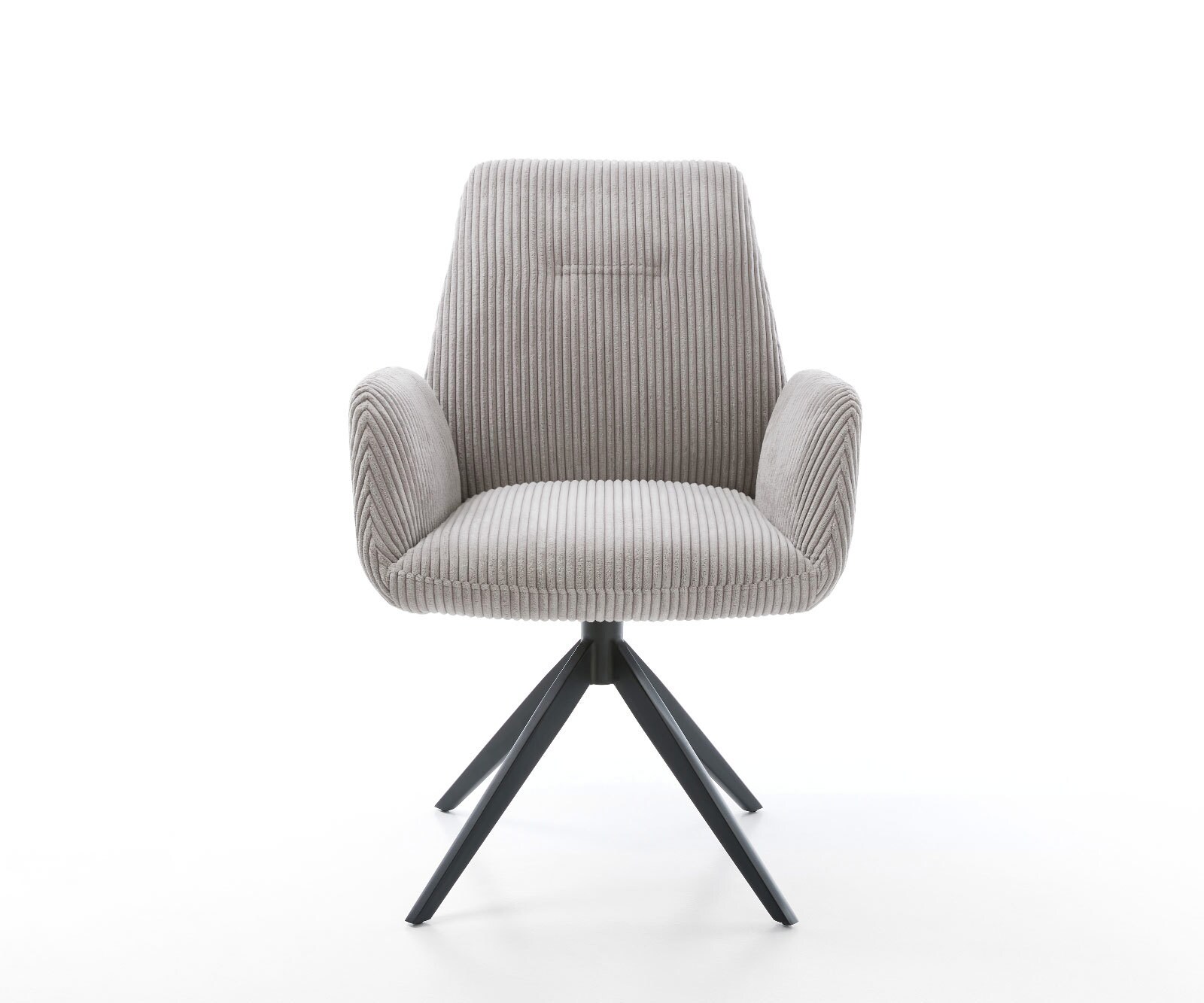 Chaise-pivotante Zoa-Flex côtelé gris argenté pied croisé large noir pivotement sur 360° fonction bascule ressorts ensachés 1 Chaise-pivotante Zoa-Flex côtelé gris argenté pied croisé large noir pivotement sur 360° fonction bascule ressorts ensachés 1