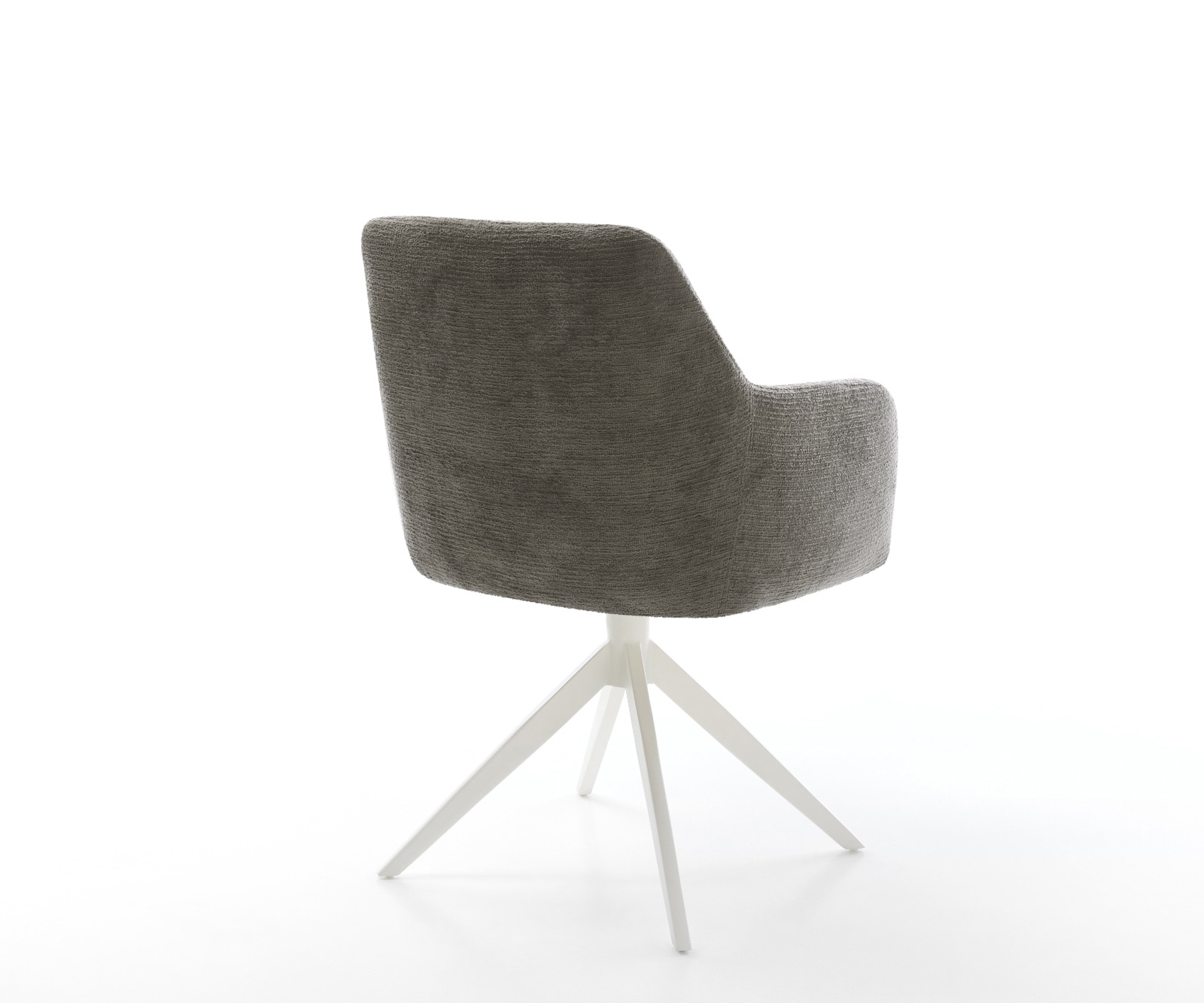 Chaise-pivotante Greg-Flex bouclé doux couleur boue pied croisé large blanc pivotement sur 360° fonction bascule resorts ensachés 5