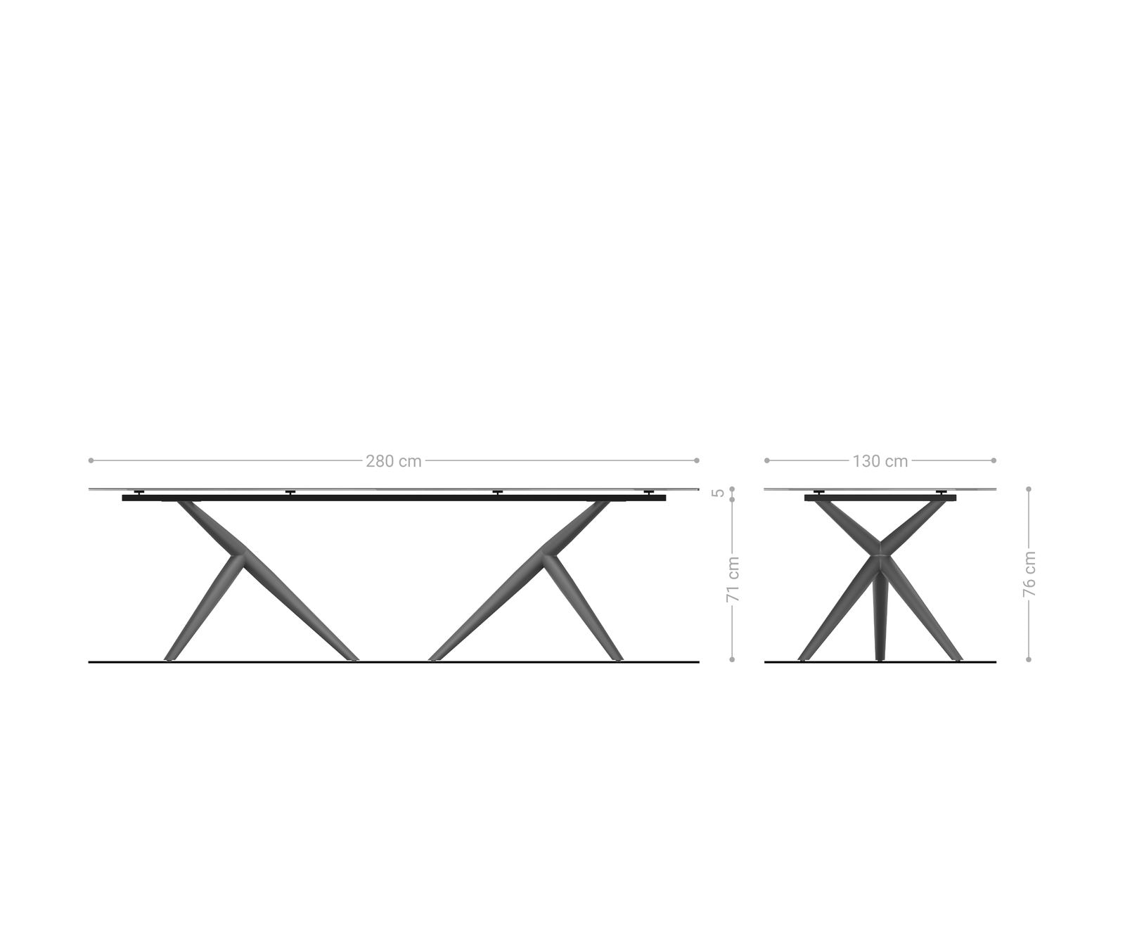 Table-à-manger Edge Oval 280x130 Céramique Minas Melange Blanc-Beige Estelar ronde Métal Noir 3 Table-à-manger Edge Oval 280x130 Céramique Minas Melange Blanc-Beige Estelar ronde Métal Noir 3