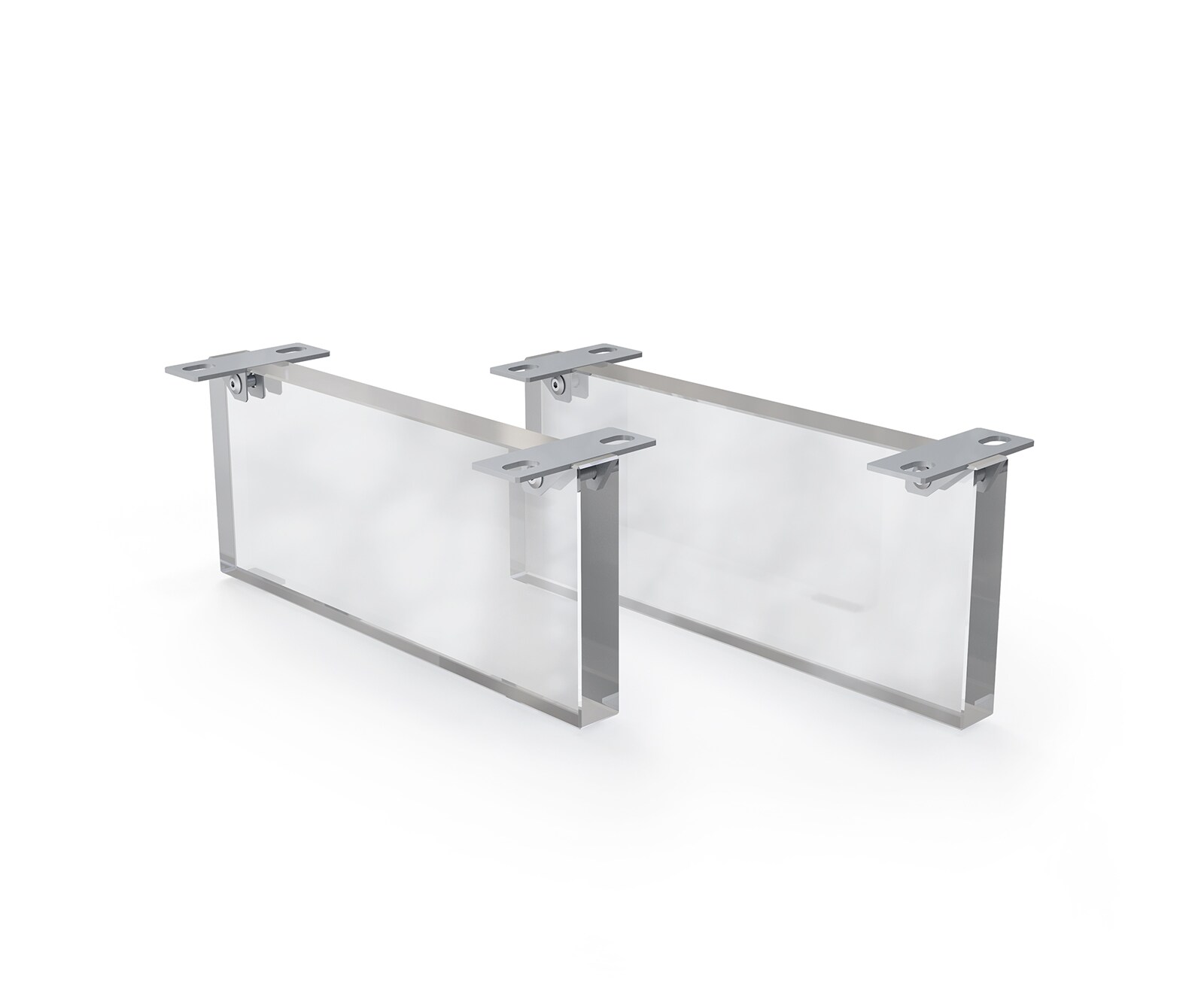 Pieds-en-verre acrylique à effet flottant, 15 cm, pour meubles à caissons d'une profondeur de 40 cm (lot de 2)