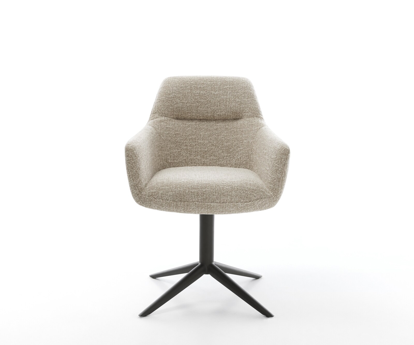 Chaise-pivotante Pejo-Flex tissu tissé doux beige pied de chaise 4 branches noir pivotement sur 360° fonction bascule resorts ensachés 2