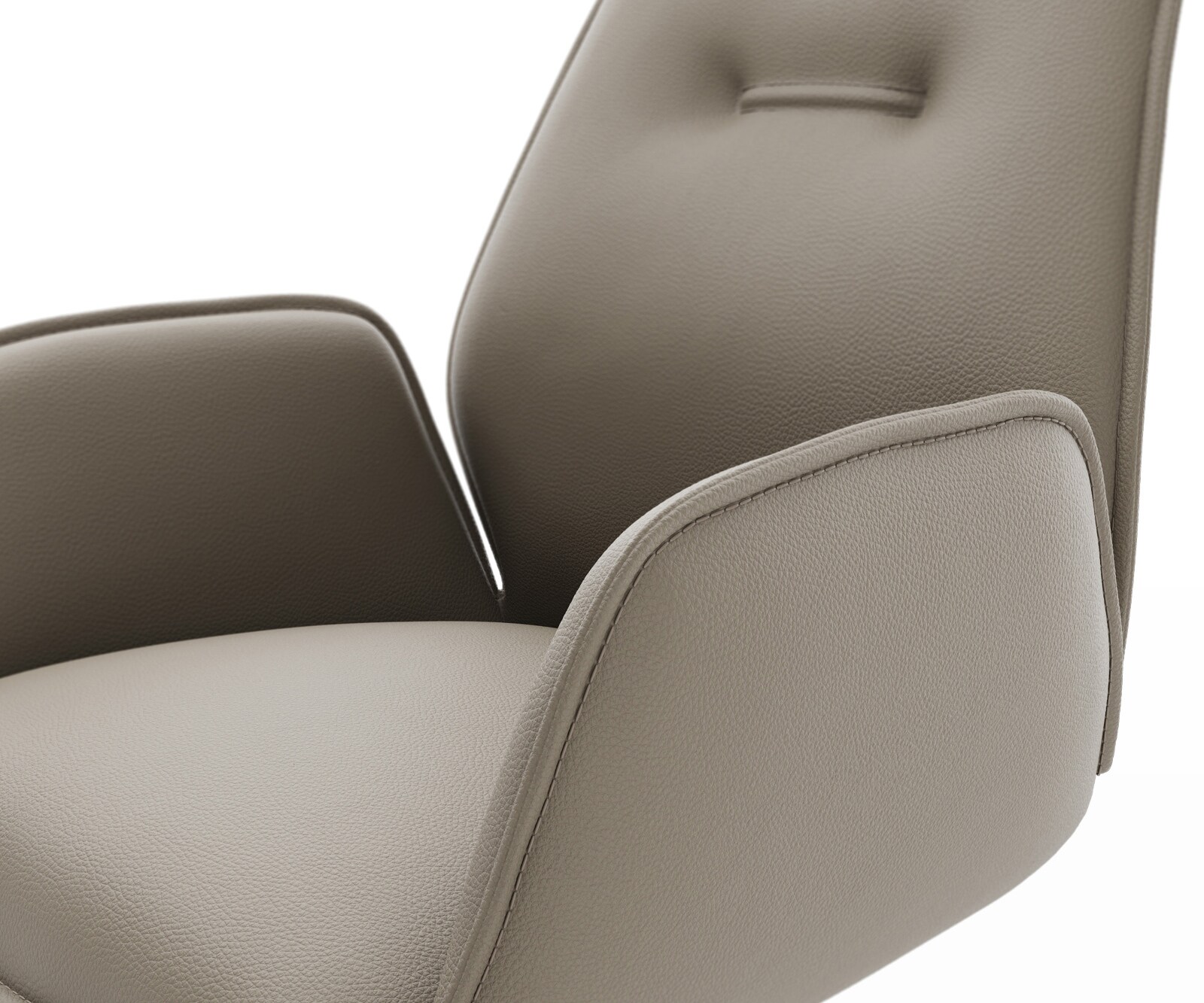 Chaise-pivotante Zoa-Flex cuir de vache couleur boue pied croisé large grafiete pivotement sur 360° fonction bascule 4