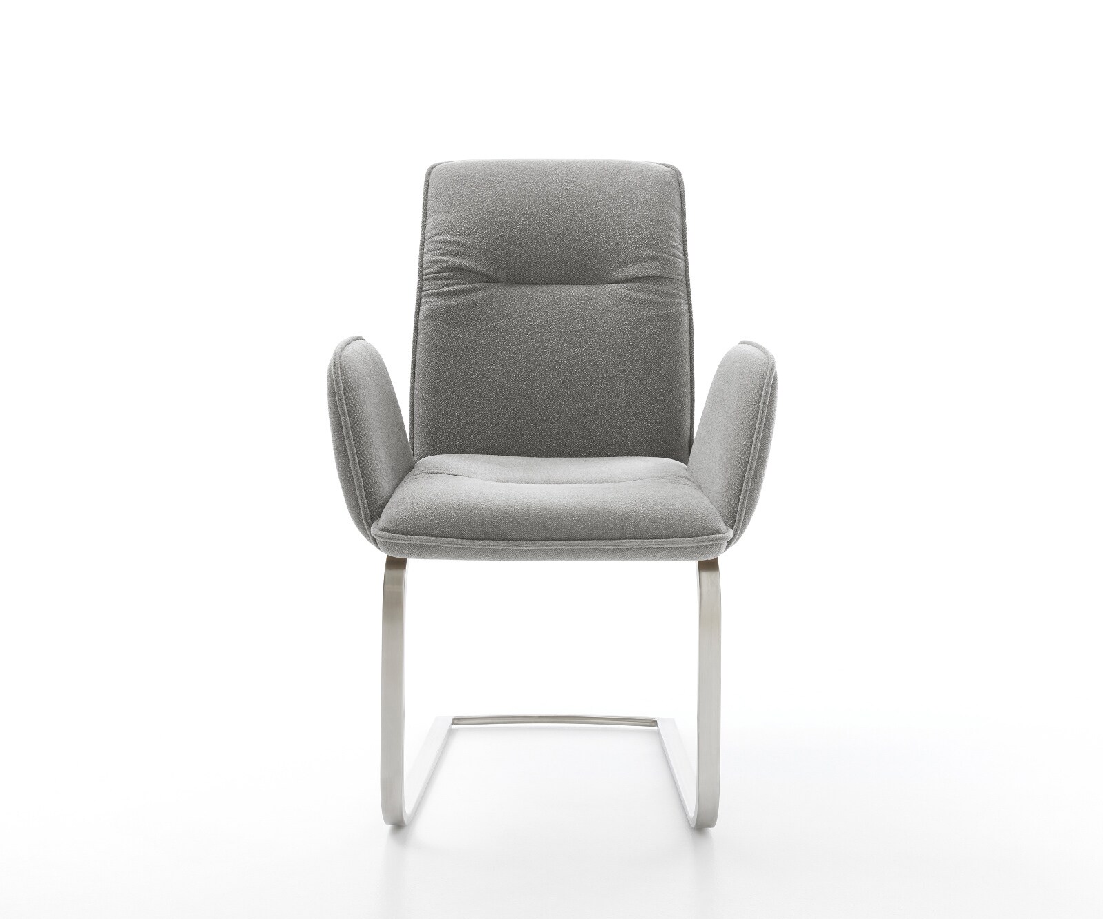 Cantilever Vinja-Flex tissu structuré doux gris pied cantilever plat acier inoxydable 2