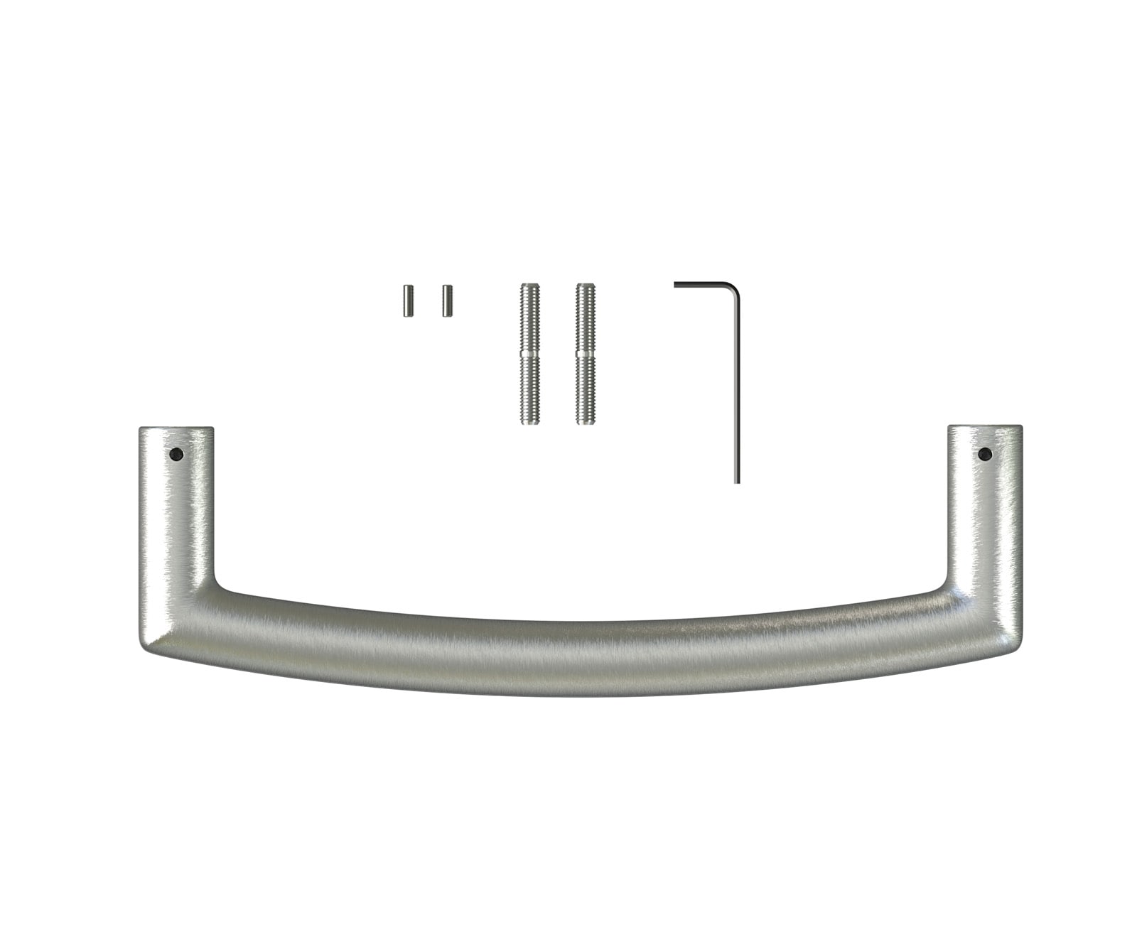 Poignée-de-fauteuil-de-bar Flex Rond en acier inoxydable Argent 2 Poignée-de-fauteuil-de-bar Flex Rond en acier inoxydable Argent 2