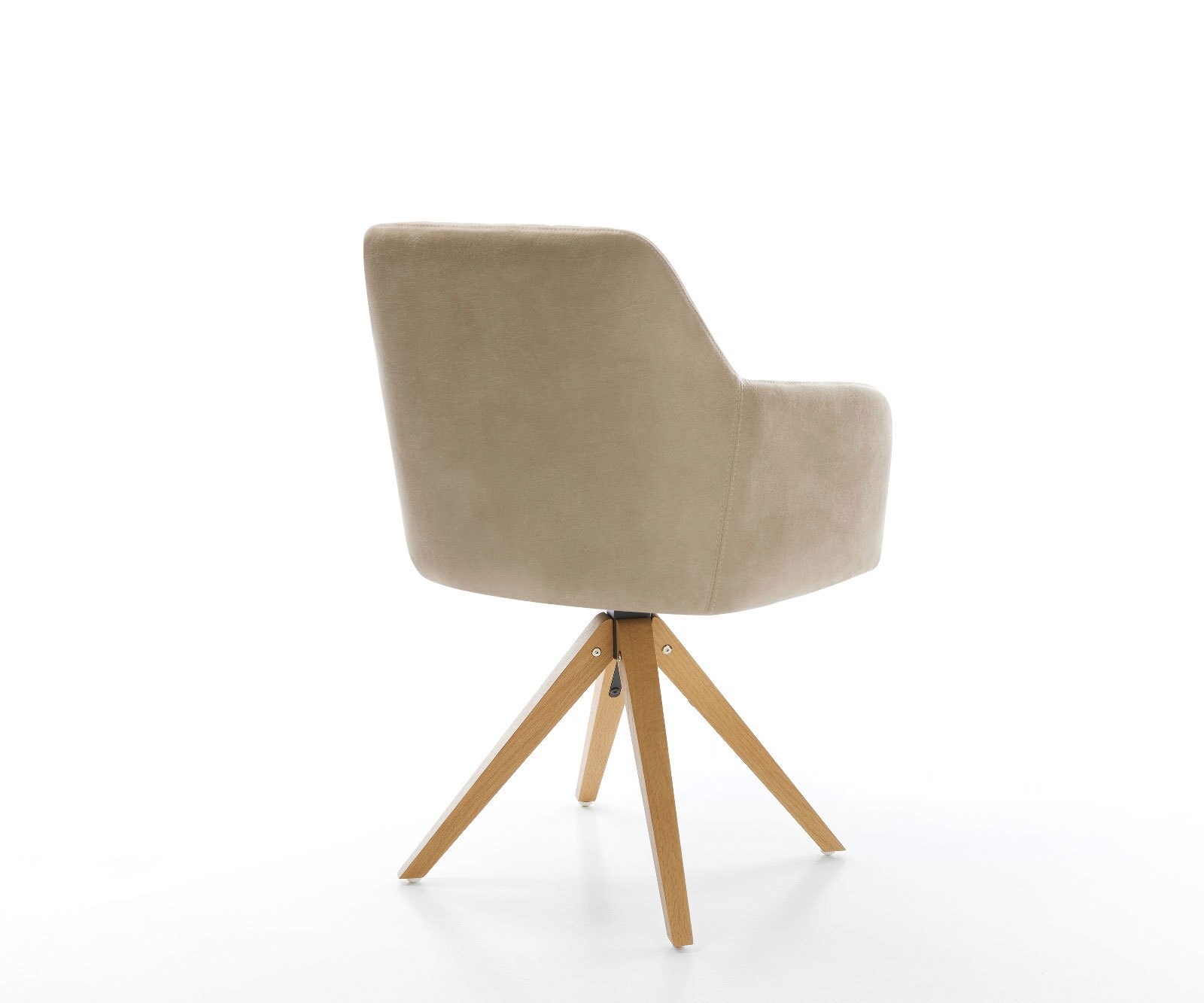 Chaise-de-salle-à-manger Greg-Flex microvelours beige vintage pied en bois angulaire naturel ressorts ensachés 4 Chaise-de-salle-à-manger Greg-Flex microvelours beige vintage pied en bois angulaire naturel ressorts ensachés 4