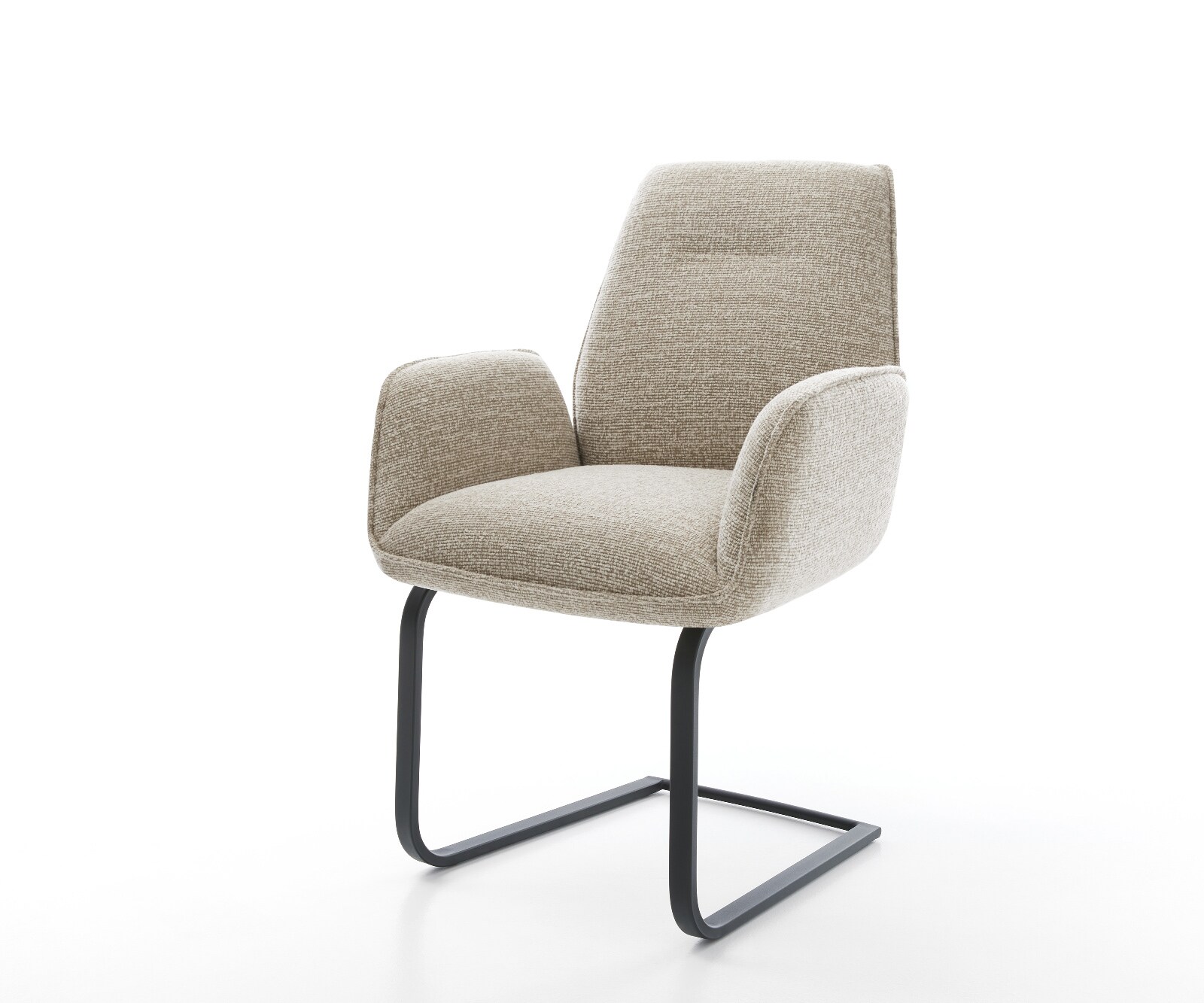 Cantilever Zoa-Flex tissu tissé doux beige pied cantilever plat noir resorts ensachés 1