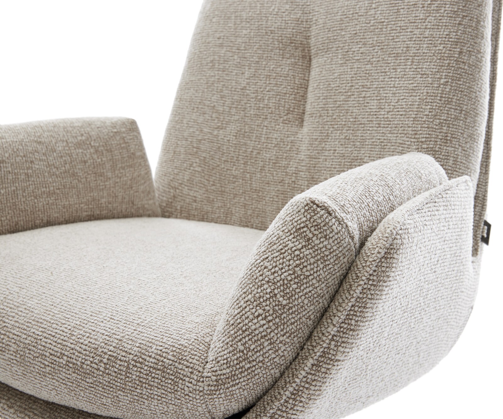 Cantilever Clea-Flex tissu tissé doux beige pied cantilever plat aspect titane 3