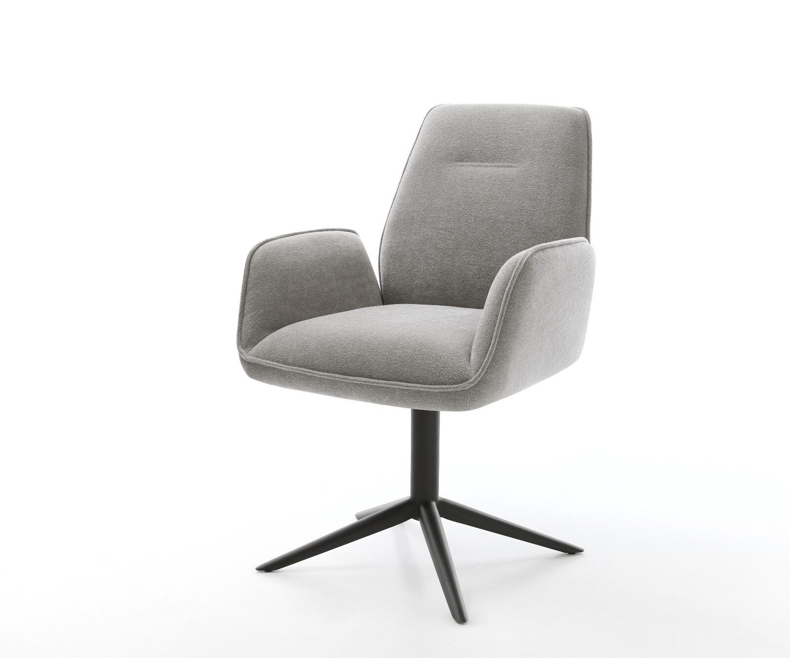 Chaise-pivotante Zoa-Flex tissu structuré doux gris pied de chaise 4 branches noir pivotement sur 360° fonction bascule resorts ensachés 1