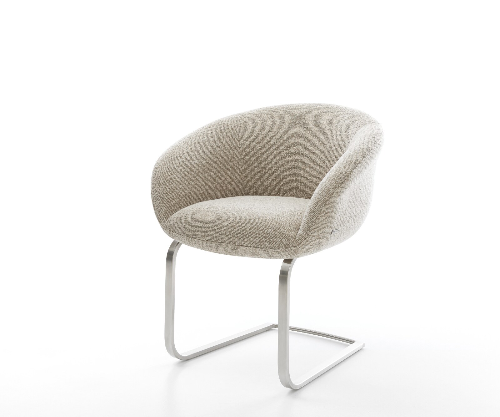 Cantilever Vinka-Flex avec accoudoirs tissu tissé doux beige pied cantilever plat acier inoxydable resorts ensachés 1