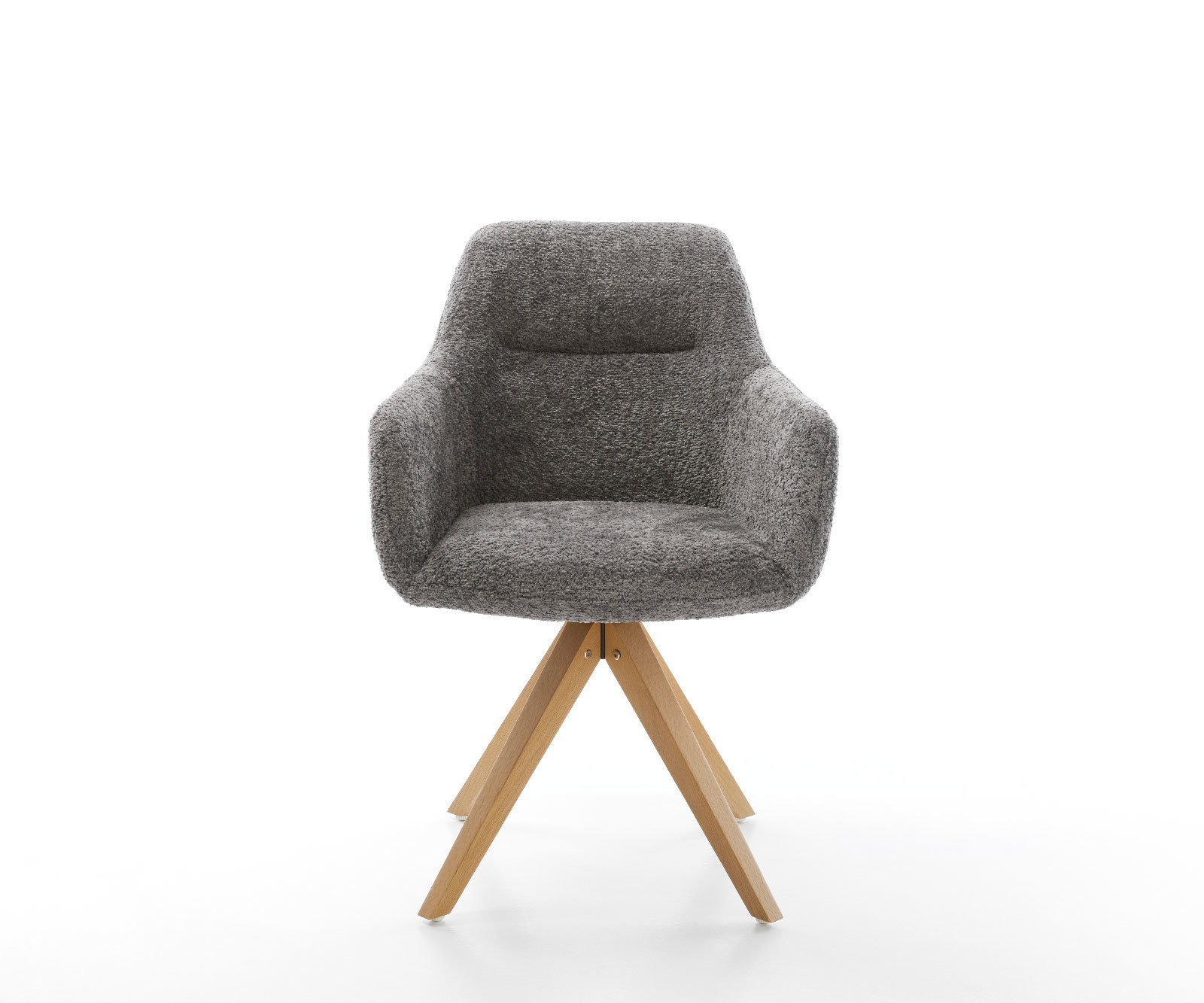 Chaise-de-salle-à-manger Pejo-Flex bouclé gris pied en bois angulaire naturel ressorts ensachés 1 Chaise-de-salle-à-manger Pejo-Flex bouclé gris pied en bois angulaire naturel ressorts ensachés 1