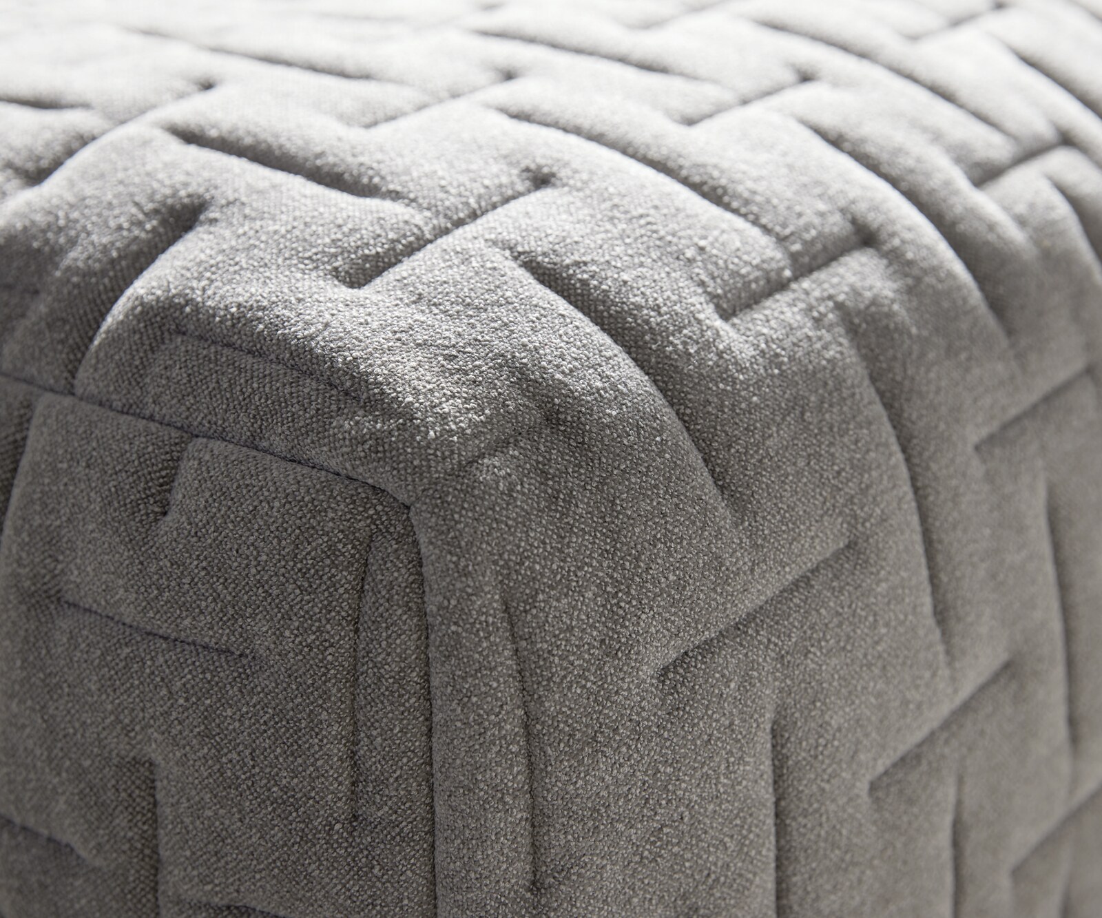 Canapé d'angle Freestyle 310x200 cm Tissu structuré doux Gris matelassé 5