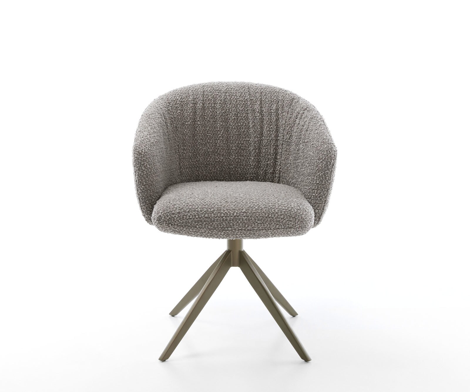 Chaise-pivotante Caja-Flex bouclé gris argenté pied croisé large aspect titane pivotement sur 360° fonction bascule ressorts ensachés 2