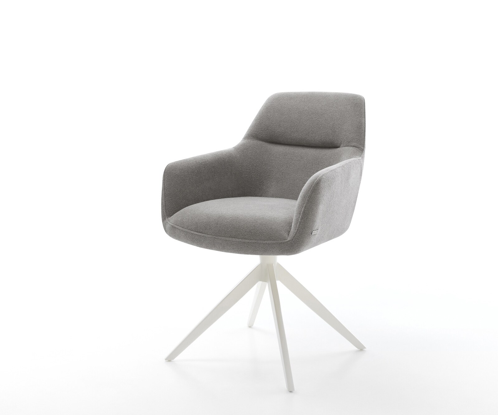 Chaise-pivotante Pejo-Flex tissu structuré doux gris pied croisé large blanc pivotement sur 360° fonction bascule resorts ensachés 1