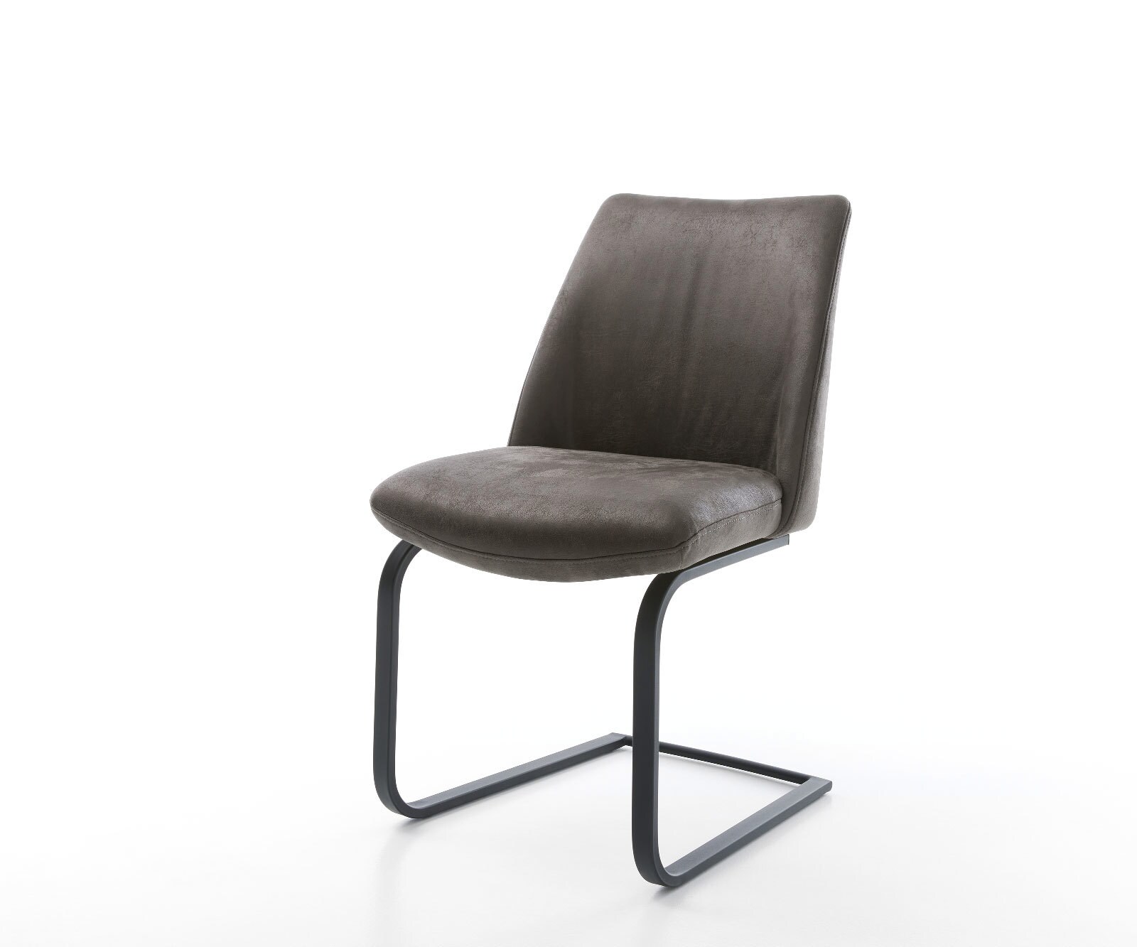 Cantilever Elso-Flex microvelours anthracite vintage pied cantilever plat noir ressorts ensachés 1