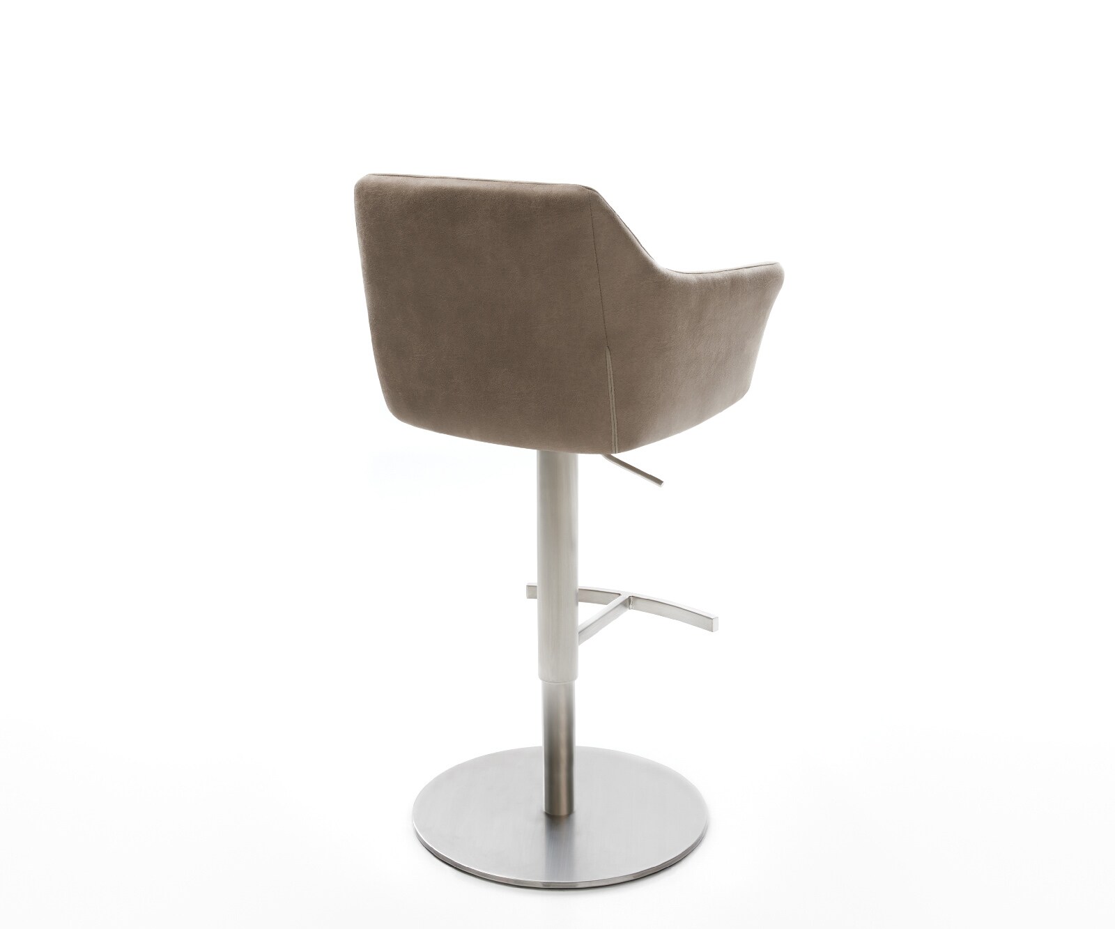Chaise-de-bar Yulo-Flex vintage taupe base tournante réglable en haut acier inoxydable 5