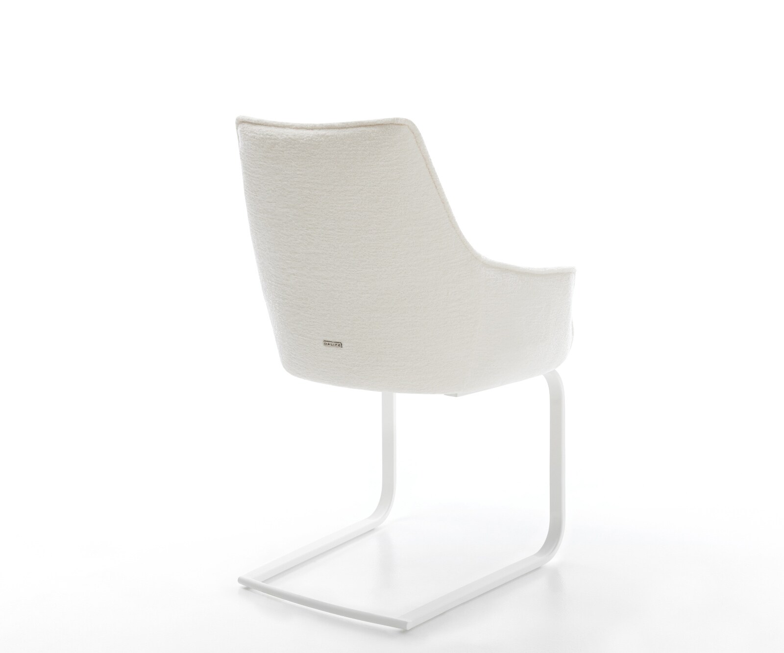 Cantilever Alja-Flex avec accoudoirs bouclé doux beige pied cantilever plat blanc resorts ensachés 4