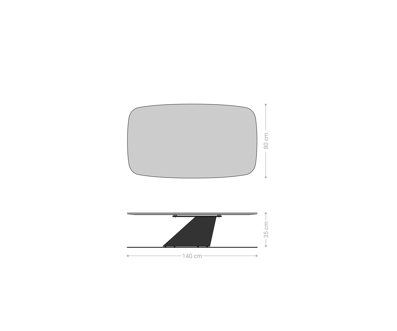 Table basse Edge Boot 140x80 cm céramique Laminam® Emperador Extra Lucidato brun foncé Conis argent métallique 8