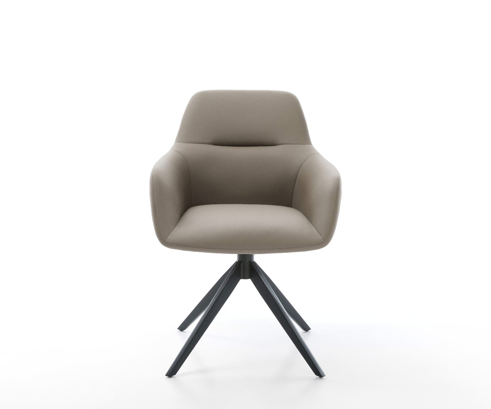 Chaise-pivotante Pejo-Flex cuir de vache couleur boue pied croisé large noir pivotement sur 360° fonction bascule ressorts ensachés 1