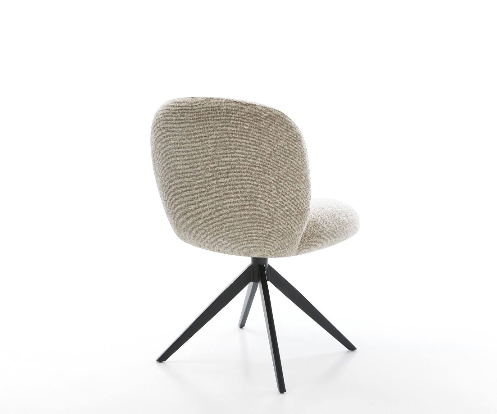 Chaise-pivotante Nube-Flex tissu tissé doux beige pied croisé large noir pivotement sur 360° fonction bascule resorts ensachés 5