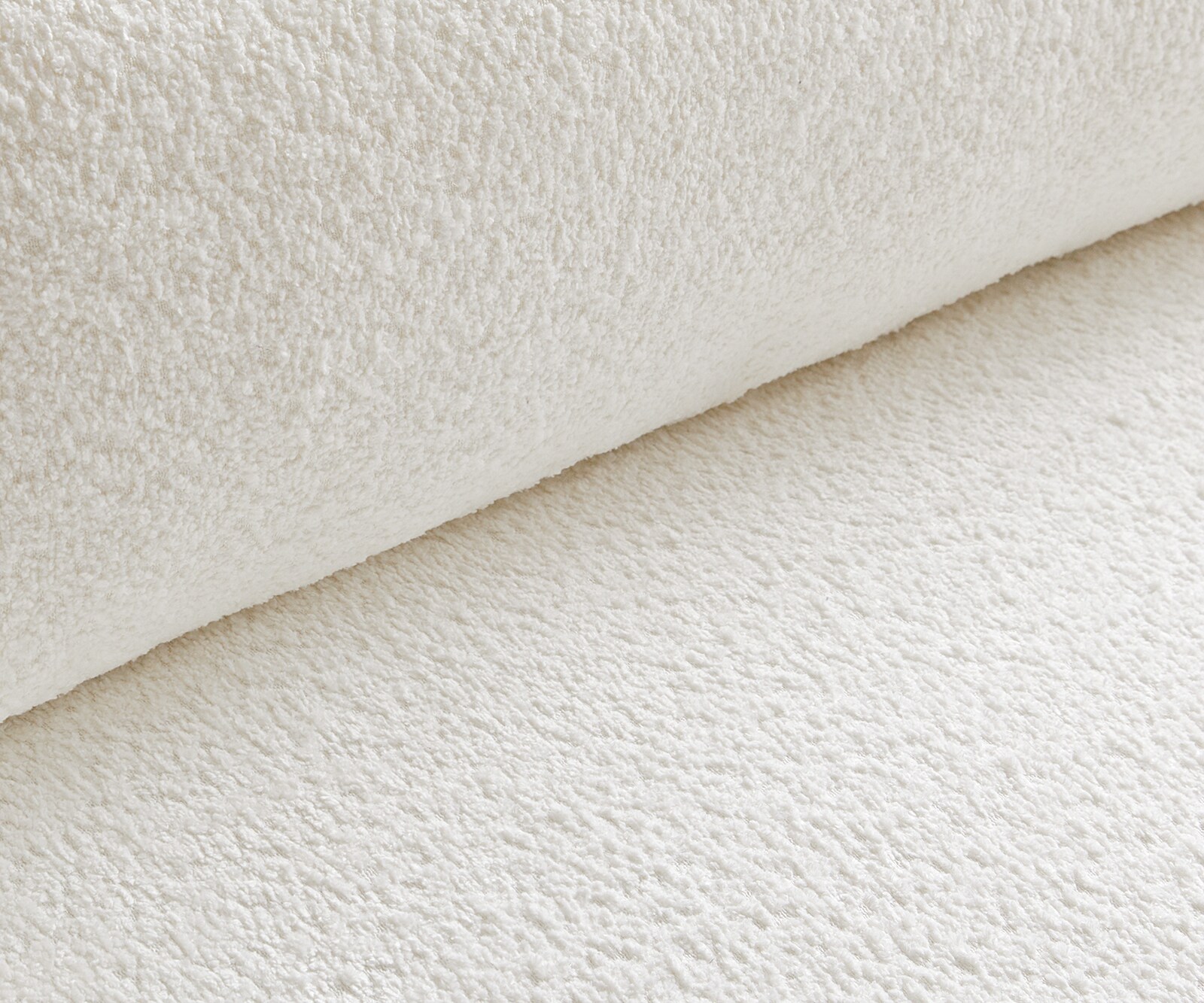 Grand Canapé Sirpio 230x95 cm Bouclee Crème-blanc avec Tabouret 2