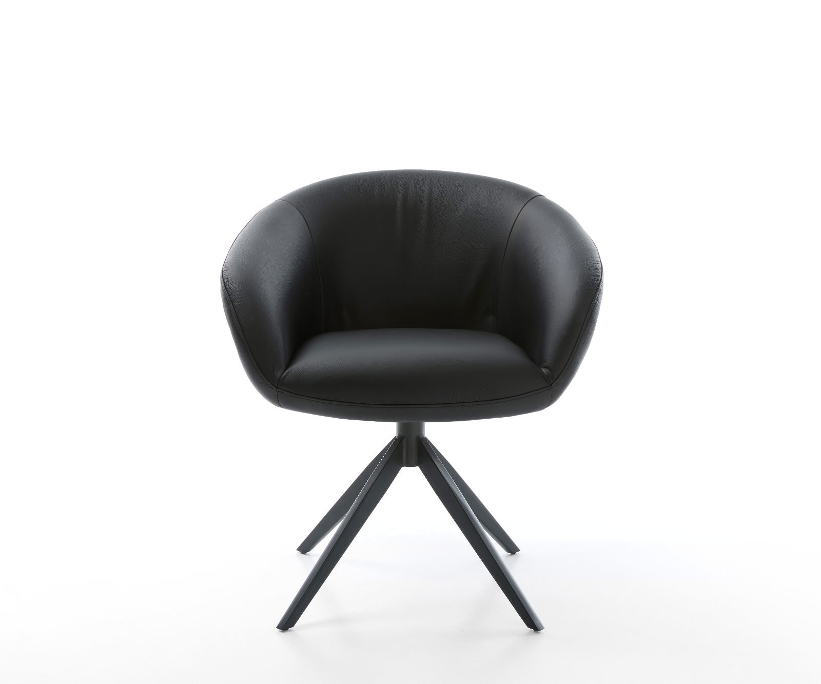 Chaise-pivotante Vinka-Flex cuir de vache noir pied croisé large noir pivotement sur 360° fonction bascule ressorts ensachés 1 Chaise-pivotante Vinka-Flex cuir de vache noir pied croisé large noir pivotement sur 360° fonction bascule ressorts ensachés 1