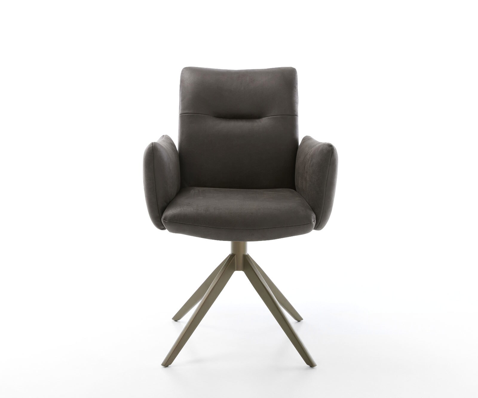 Chaise-pivotante Jova-Flex microvelours anthracite vintage pied croisé large aspect titane pivotement sur 360° fonction bascule ressorts ensachés 2