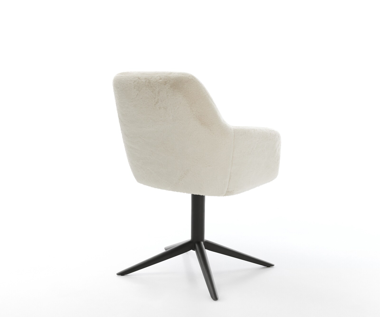 Chaise-pivotante Pejo-Flex peluche crème-blanc pied de chaise 4 branches noir pivotement sur 360° fonction bascule resorts ensachés 4