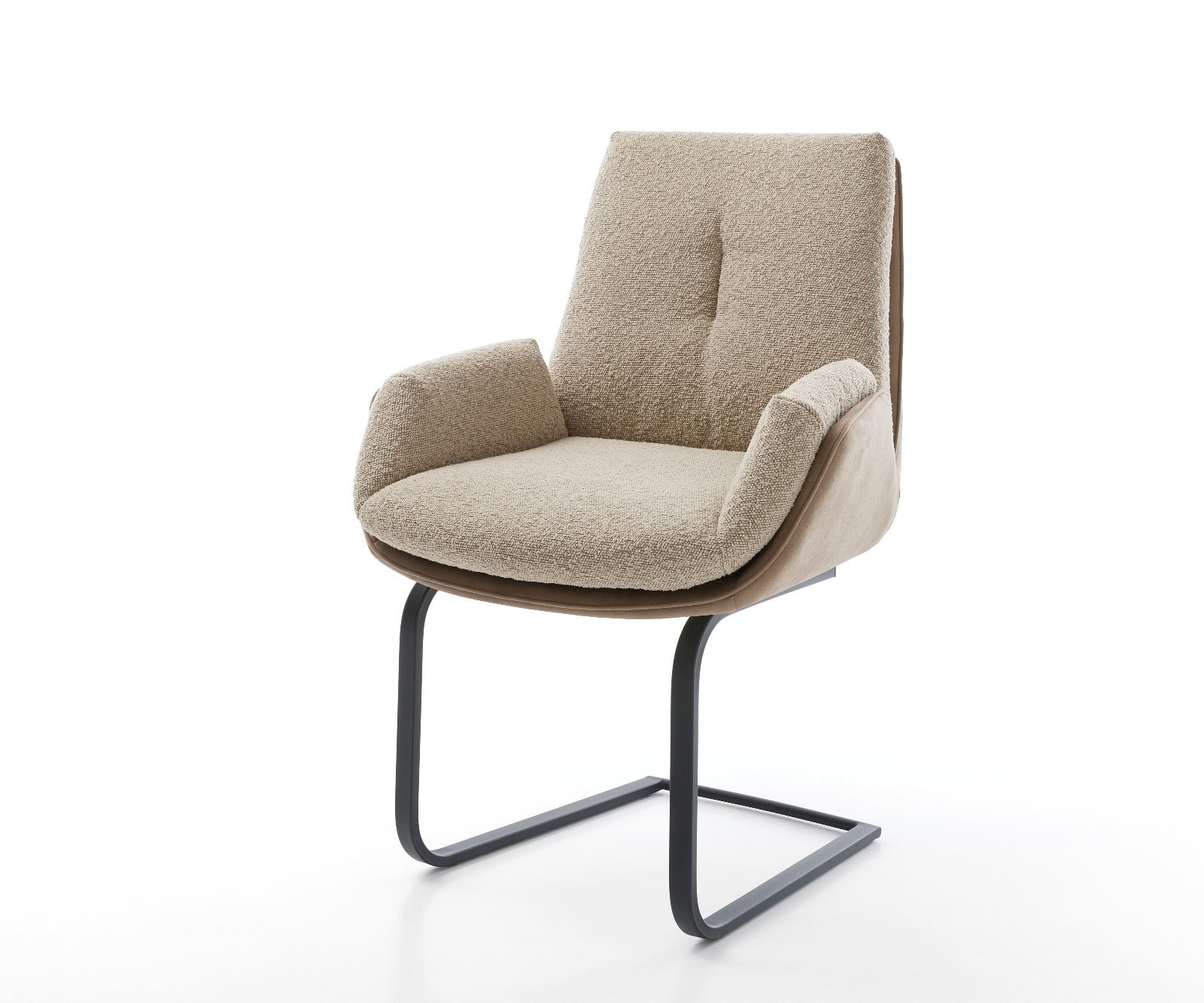 Cantilever Clea-Flex tissu mixte couleur boue pied cantilever plat noir Cantilever Clea-Flex tissu mixte couleur boue pied cantilever plat noir