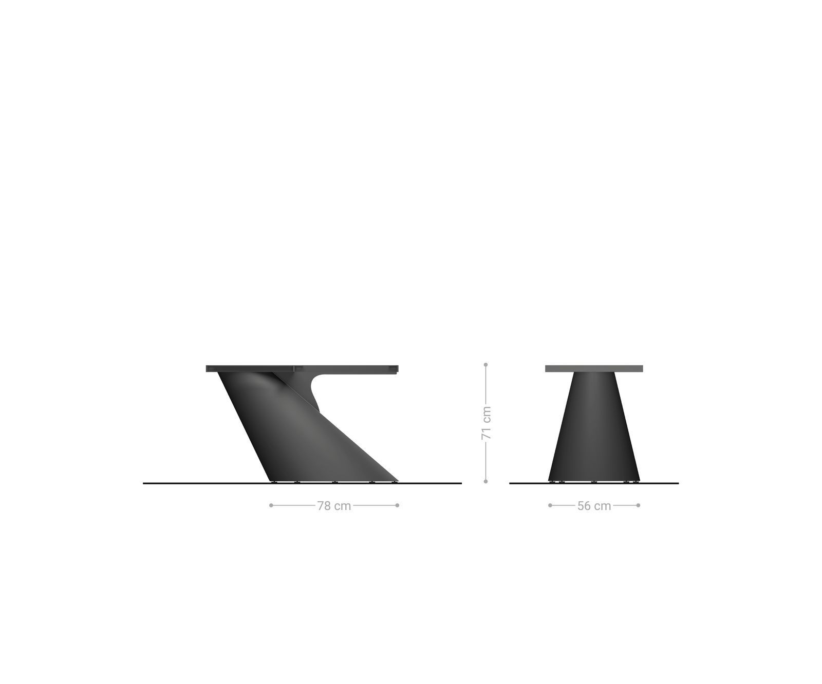 Piètement de table Cono métal noir 2