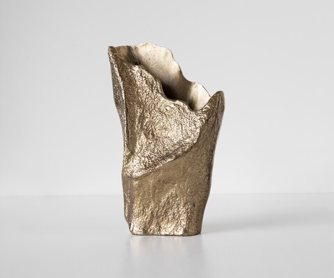 Vase Cavira l29 x P16 x H48 cm Aluminium Champagner Fait main