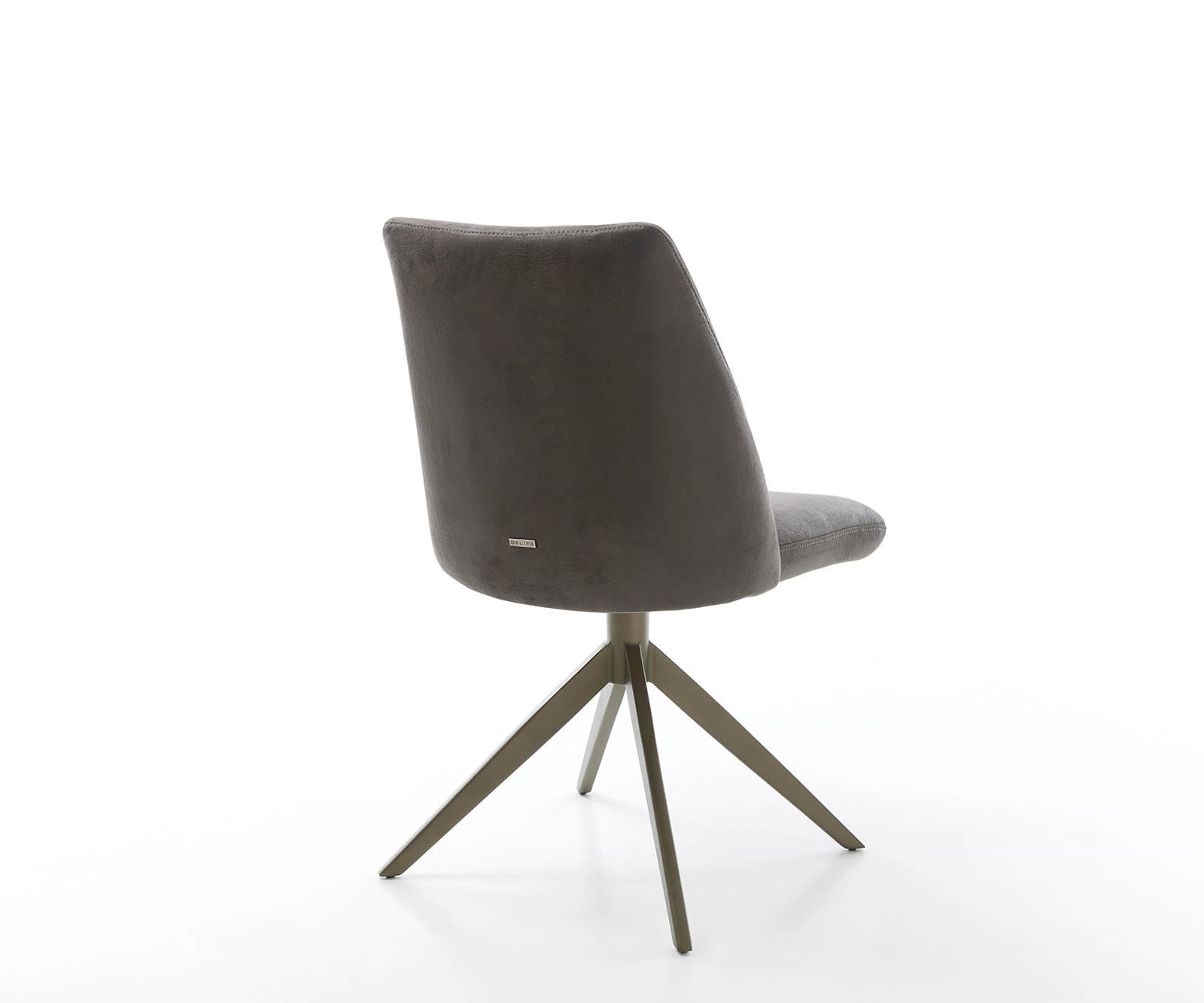 Chaise-pivotante Elso-Flex microvelours anthracite vintage pied croisé large aspect titane pivotement sur 360° ressorts ensachés 4 Chaise-pivotante Elso-Flex microvelours anthracite vintage pied croisé large aspect titane pivotement sur 360° ressorts ensachés 4