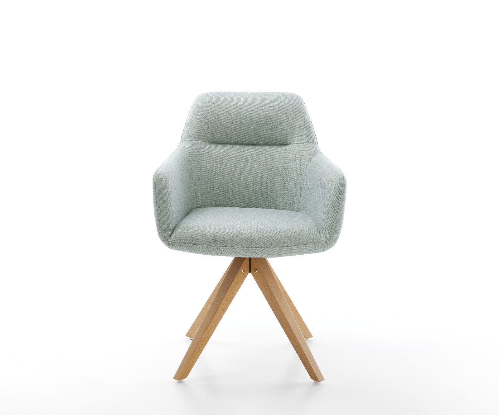 Chaise-de-salle-à-manger Pejo-Flex rayures Vert menthe pied en bois angulaire naturel 2