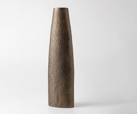Vase Conico l20 x P11 x H69 cm Aluminium Aurum Satin Moulé