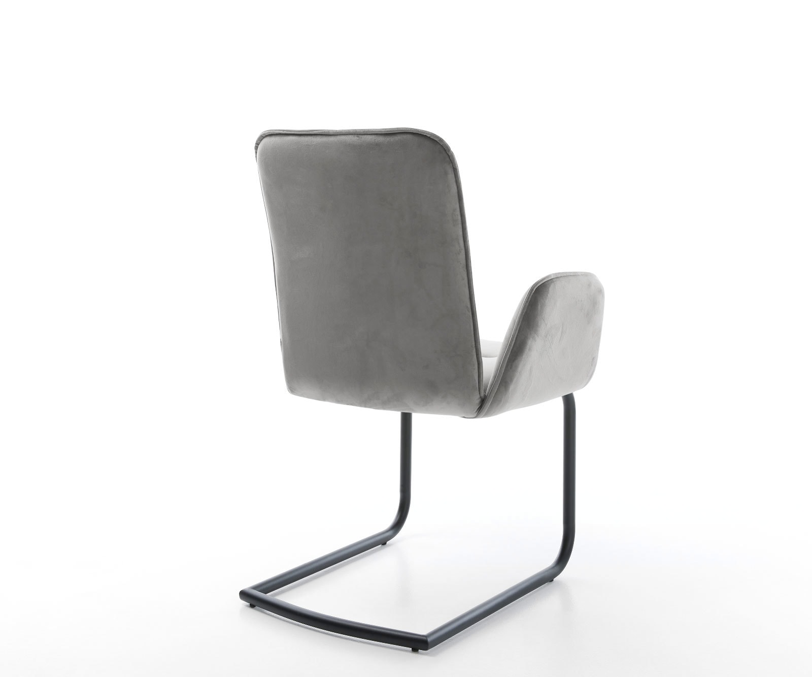 Cantilever Vinja-Flex velours gris pied cantilever rond noir 5