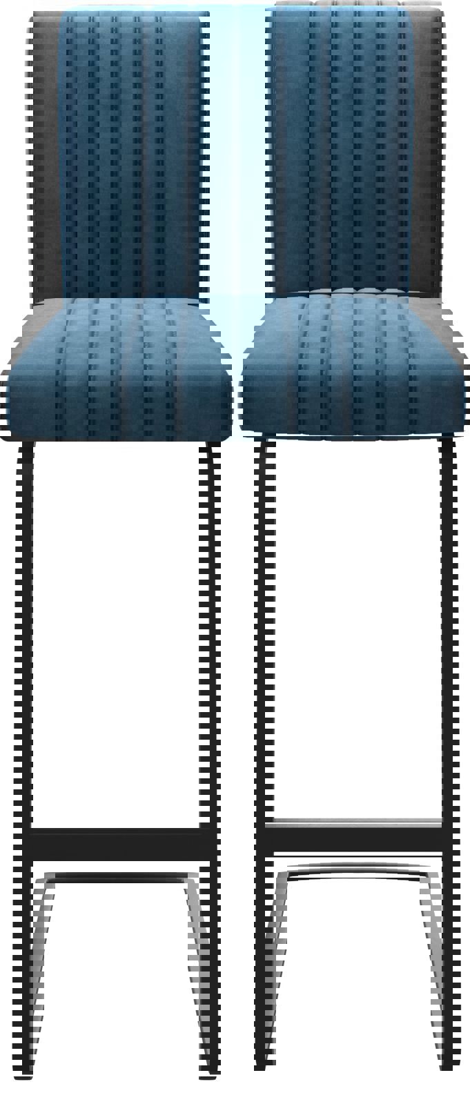 Chaise-de-bar Luiga-Flex velours bleu chaise cantilever métal plat 3 Chaise-de-bar Luiga-Flex velours bleu chaise cantilever métal plat 3