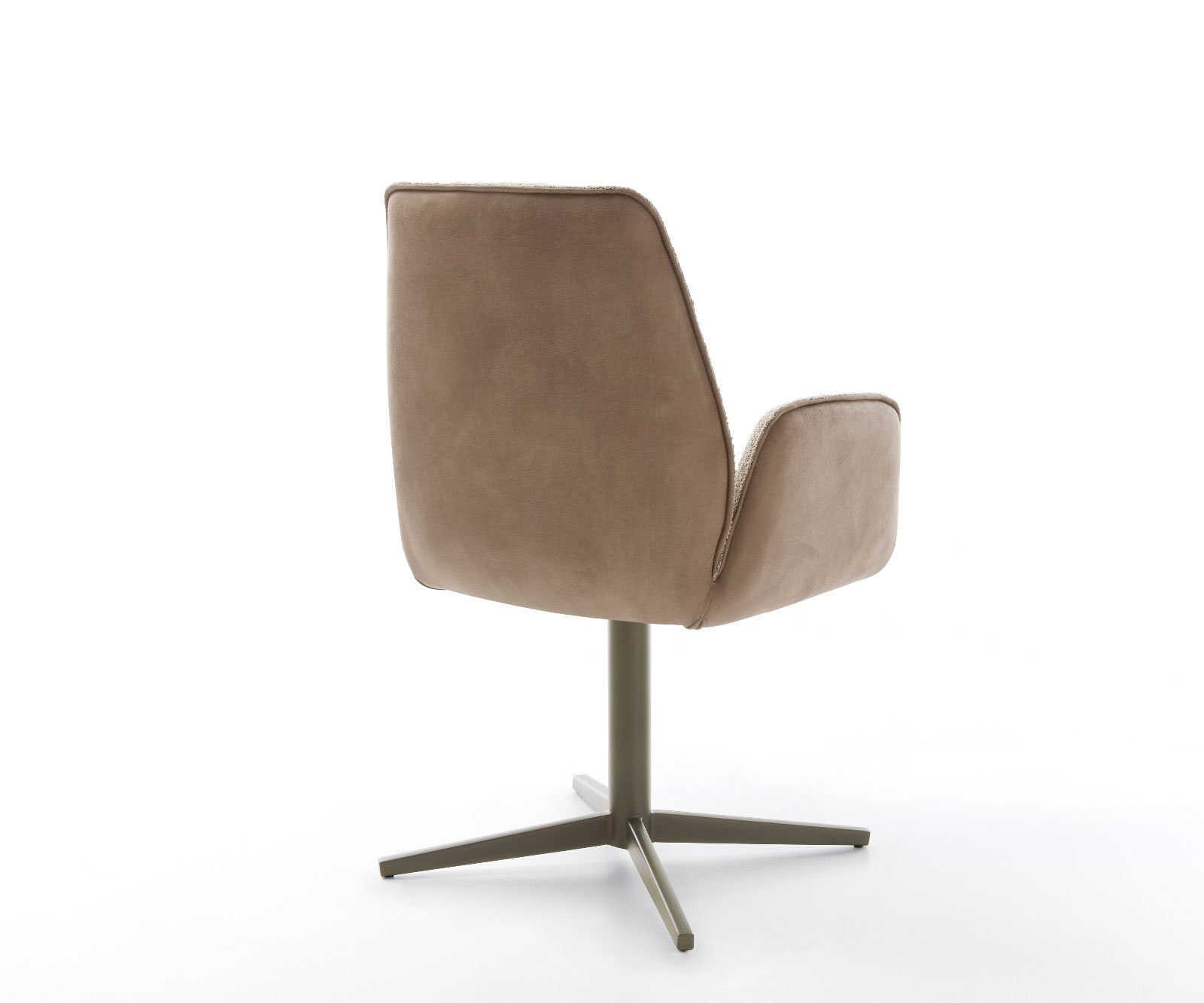 Chaise-pivotante Zoa-Flex tissu mixte couleur boue pied de chaise 4 branches aspect titane pivotement sur 360° ressorts ensachés 4